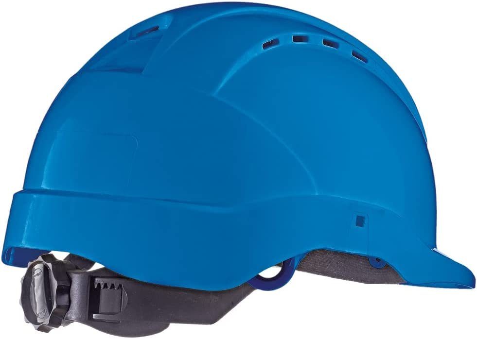 TECTOR Schutzhelm, Industrie Helm mit Kinnriemen und stufenlosem Drehverschluss, EN397 Blau
