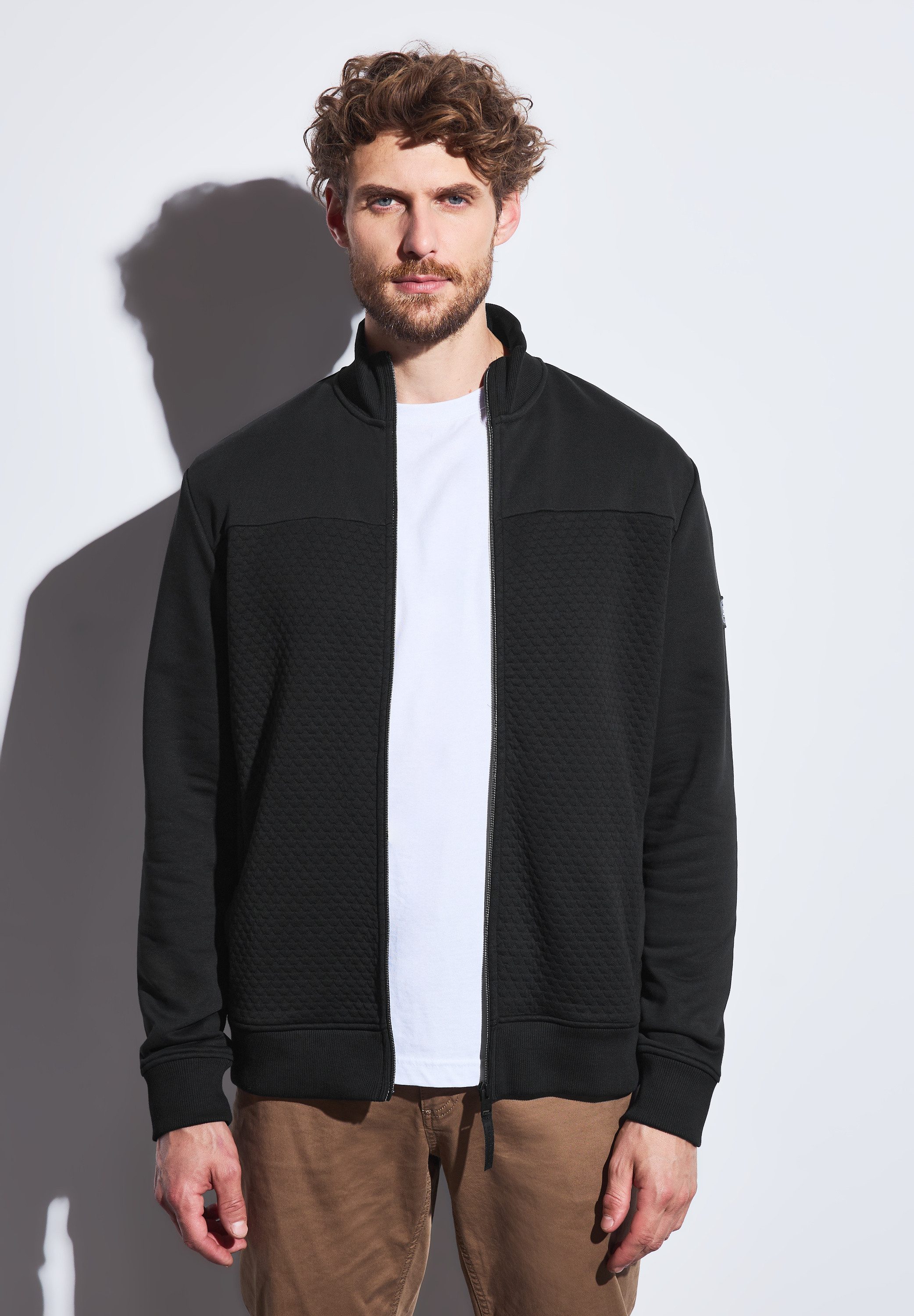 STREET ONE MEN Sweatjacke mit Stehkragen günstig online kaufen