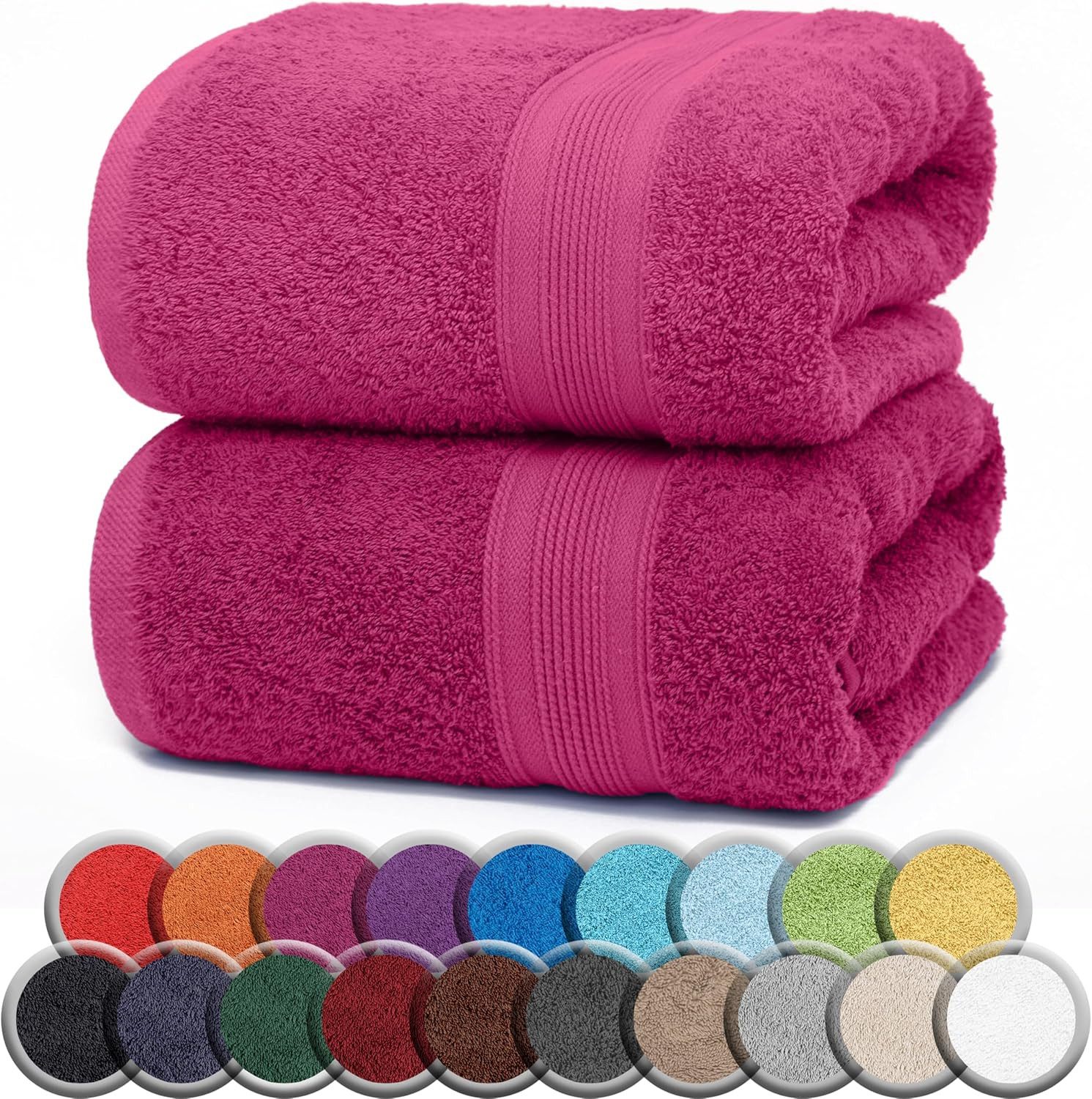 NatureMark Saunatuch Frottier Saunatücher 80x200cm, 100% Baumwolle (2-St), Premium Qualität SAUNATUCH Sauna-Handtuch, 80x200cm, Pink