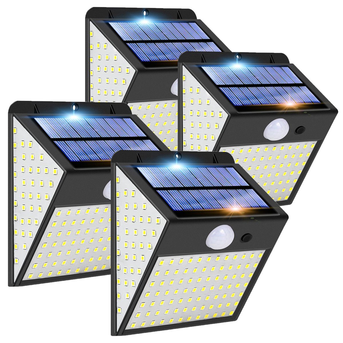 MUPOO LED Außen-Wandleuchte 128/170LED Solarleuchte 300°Weitwinkel Solar Wa günstig online kaufen