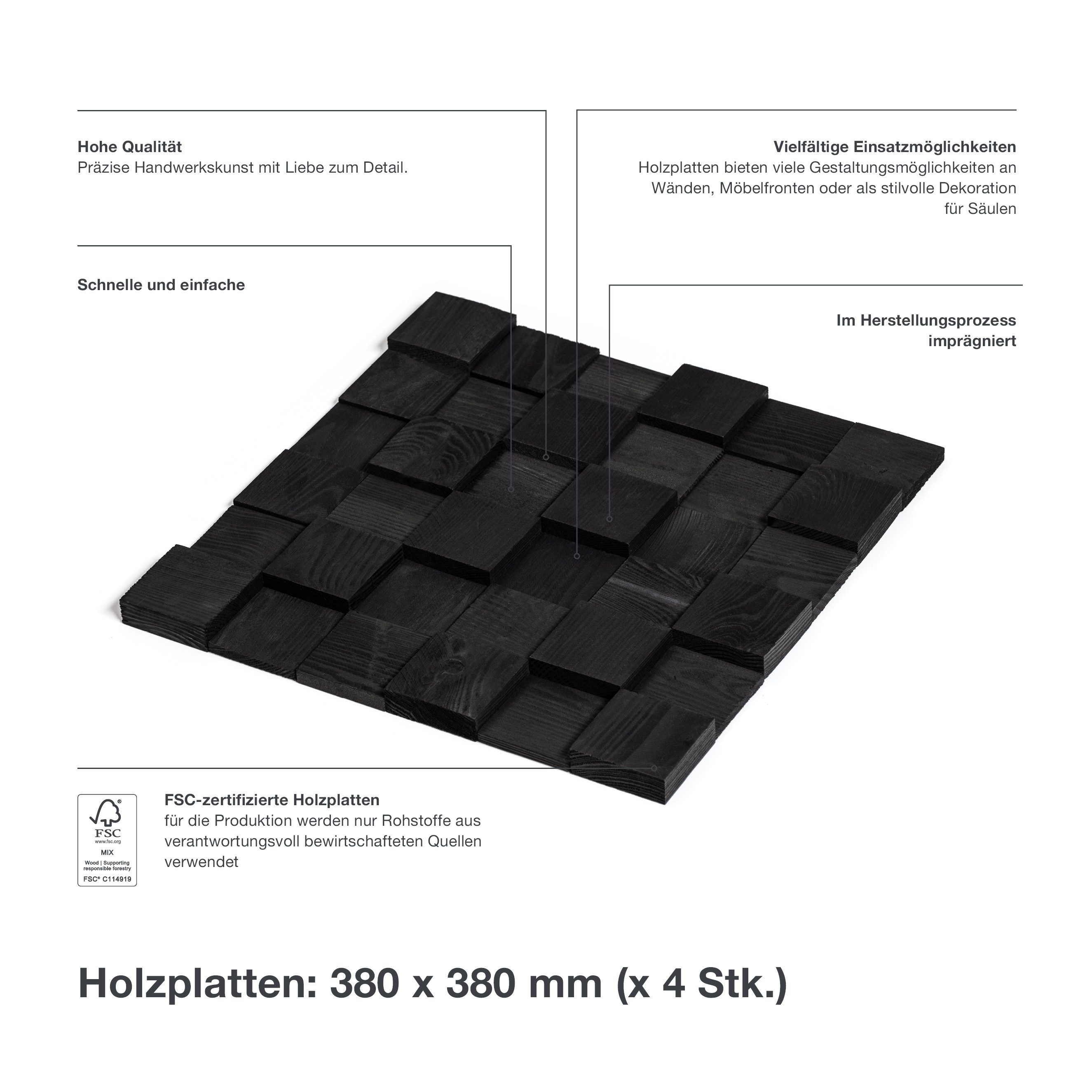Stegu 3D Wandpaneel PINO CARBON – günstig online kaufen