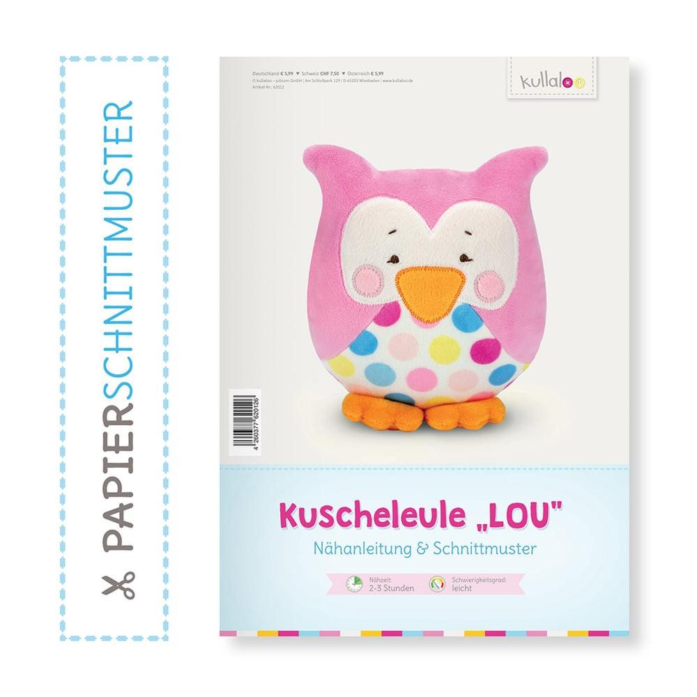 kullaloo Bücher-Adventskalender - Papierschnittmuster & Nähanleitung Kuscheltier Eule LOU