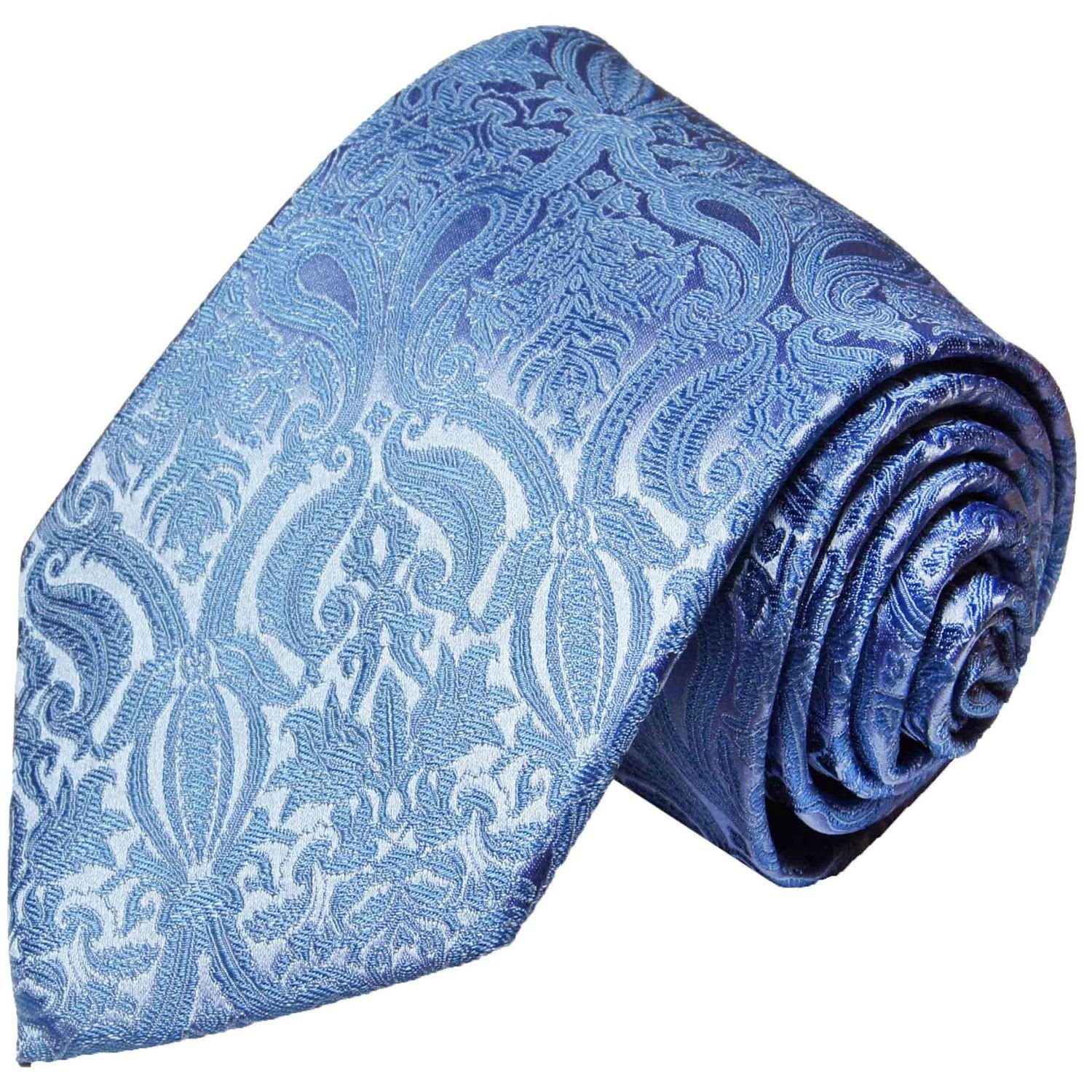 Herren Krawatten Paul Malone Krawatte Herren Seidenkrawatte Schlips modern uni paisley floral 100% Seide Schmal (6cm), blau 818