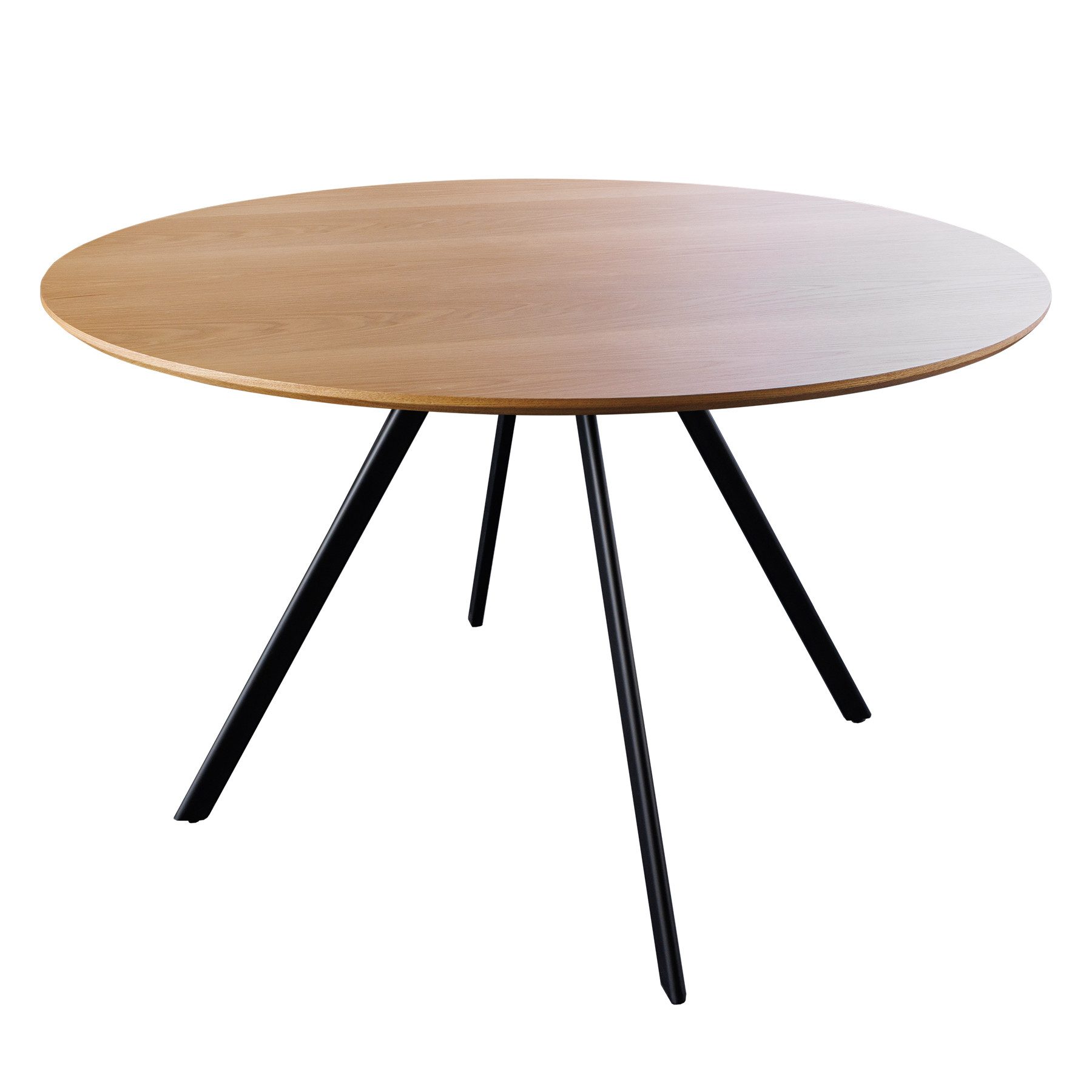 riess-ambiente Esstisch ATELIER 120cm natur/schwarz -Holz-Optik, Metallbeine, rund, 4 Personen (Einzelartikel, 1-St), moderner Tisch - ideal für Küche, Esszimmer, Wohnzimmer und Büro