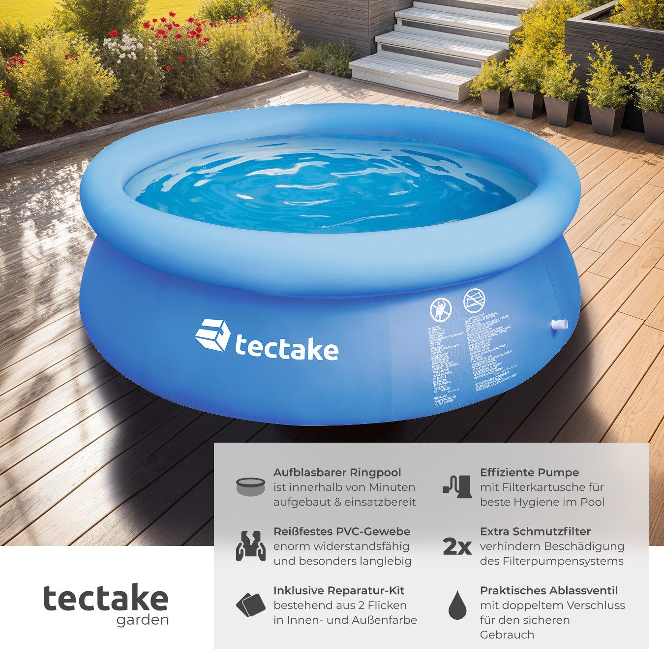 tectake Planschbecken Swimming Pool, rund günstig online kaufen