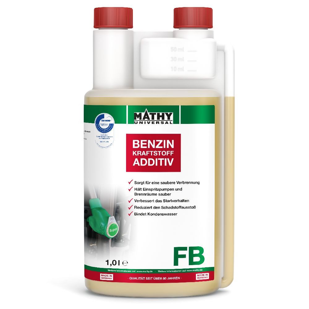 MATHY Benzin-Stabilisator MATHY-FB Benzin-Pflege-Kraftstoffadditiv 1,0 l, 1,0 l, (1-St) Reinigt das gesamte Benzin-Kraftstoffsystem