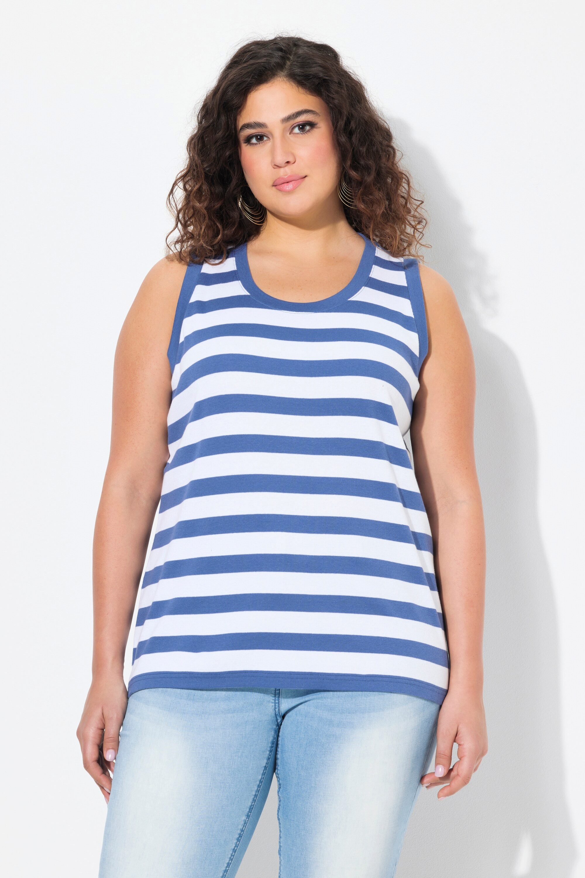Ulla Popken Longtop Top Ringel Rippjersey günstig online kaufen