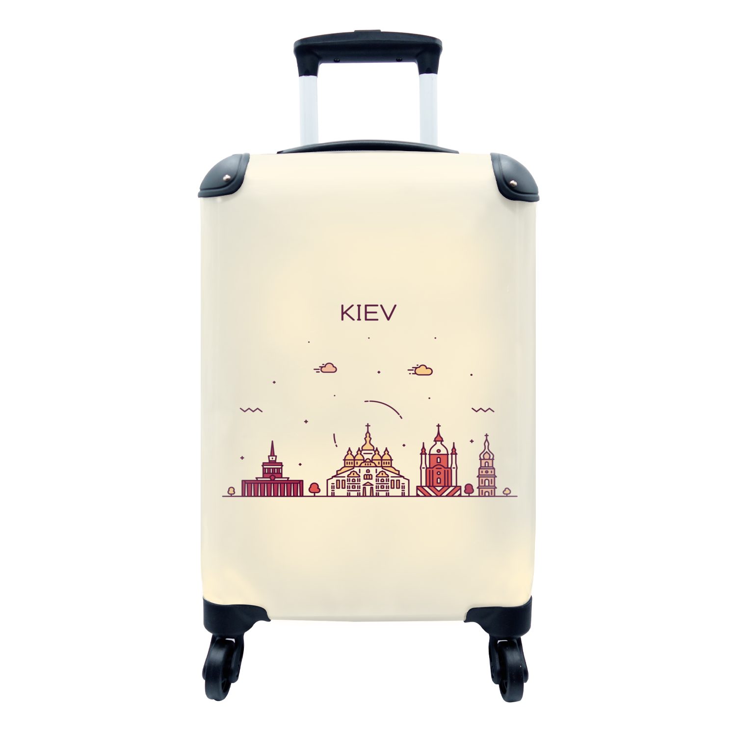 MuchoWow Handgepäckkoffer Skyline - Kiew - Ukraine, 4 Rollen, Reisetasche mit rollen, Handgepäck für Ferien, Trolley, Reisekoffer