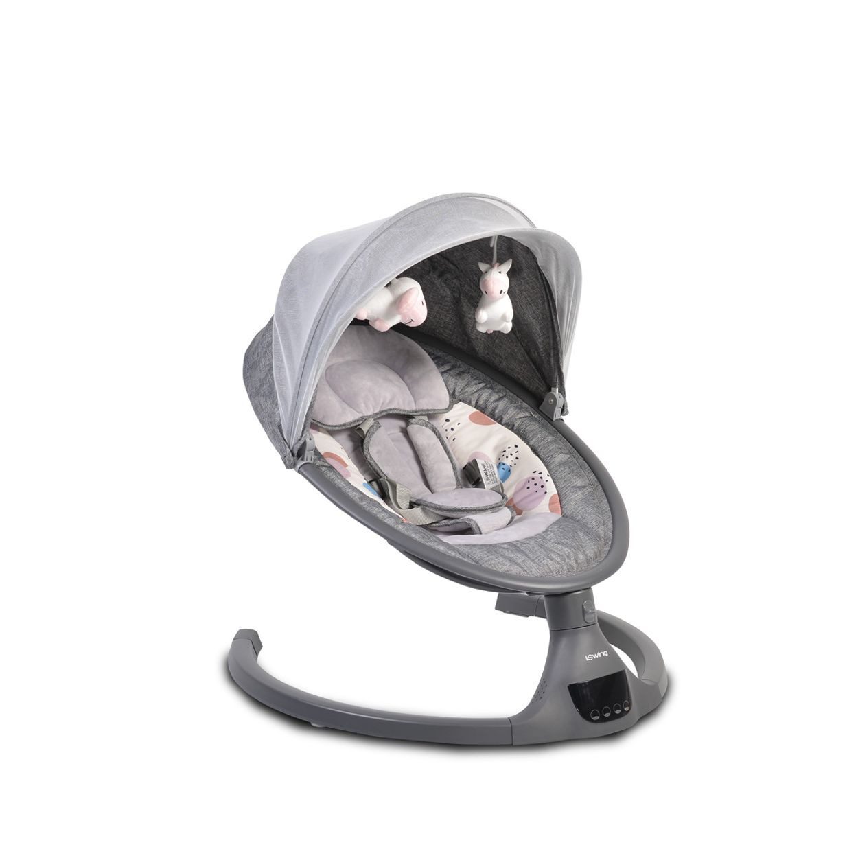 Cangaroo Babywippe iSwing, Bluetooth, Musikfunktion, Fernbedienung, Moskitonetz, USB-Anschluss
