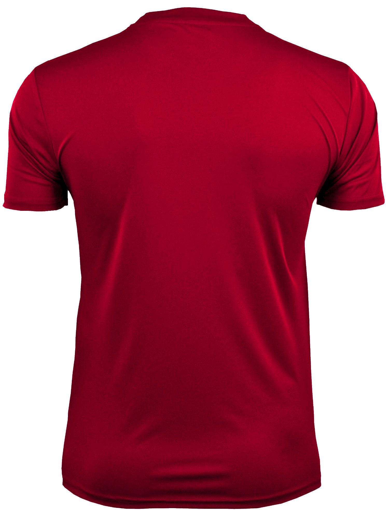 GUGGEN Mountain FW04 Kurzarm in T-Shirt Herren Sportshirt Funktionsshirt Rot-OHNE-Logo Unifarben, Funktionsshirt Logo