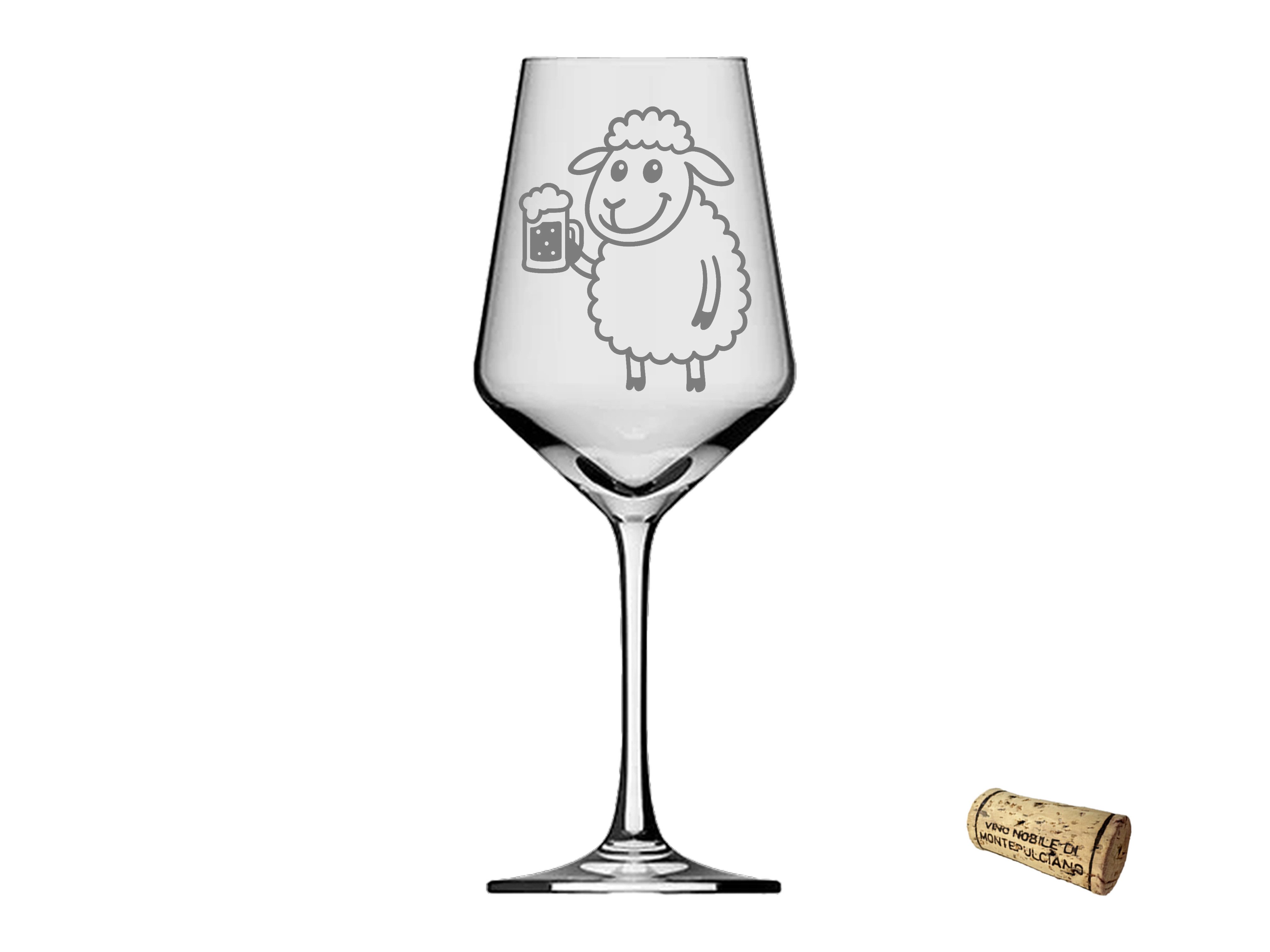 eXODA Weinglas Gravur Puppa Schaf trinkt Bier 350ml spülmaschinenfest, 1-tlg., Glas, Atemberaubende Darstellung