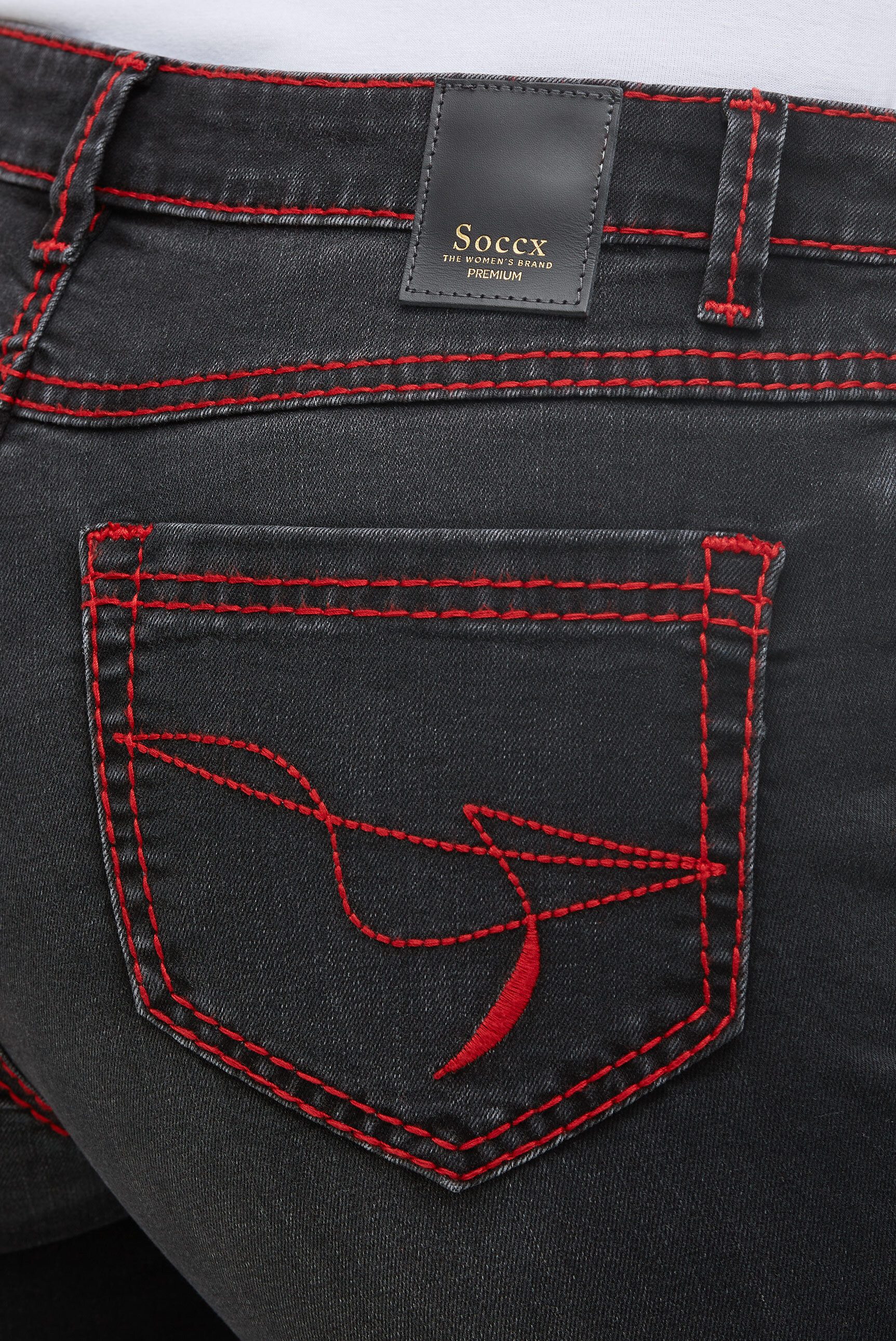 SOCCX Regular-fit-Jeans mit breiten Nähten