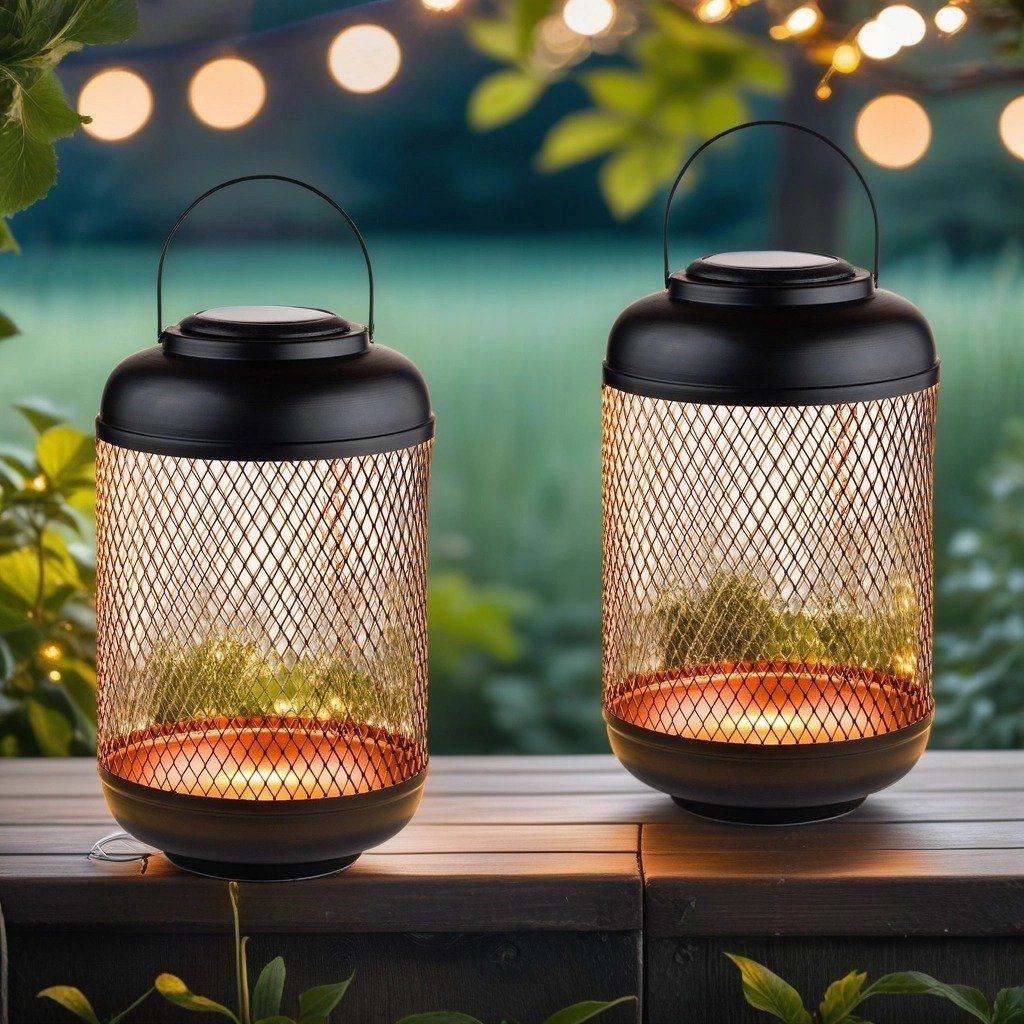 Marrakesch Orient & Mediterran Interior LED Solarleuchte 2er Set Solarlaterne Laterne Lampe Skandinavisch Balkon Garten Digby, LED fest integriert, Sensorgesteuert