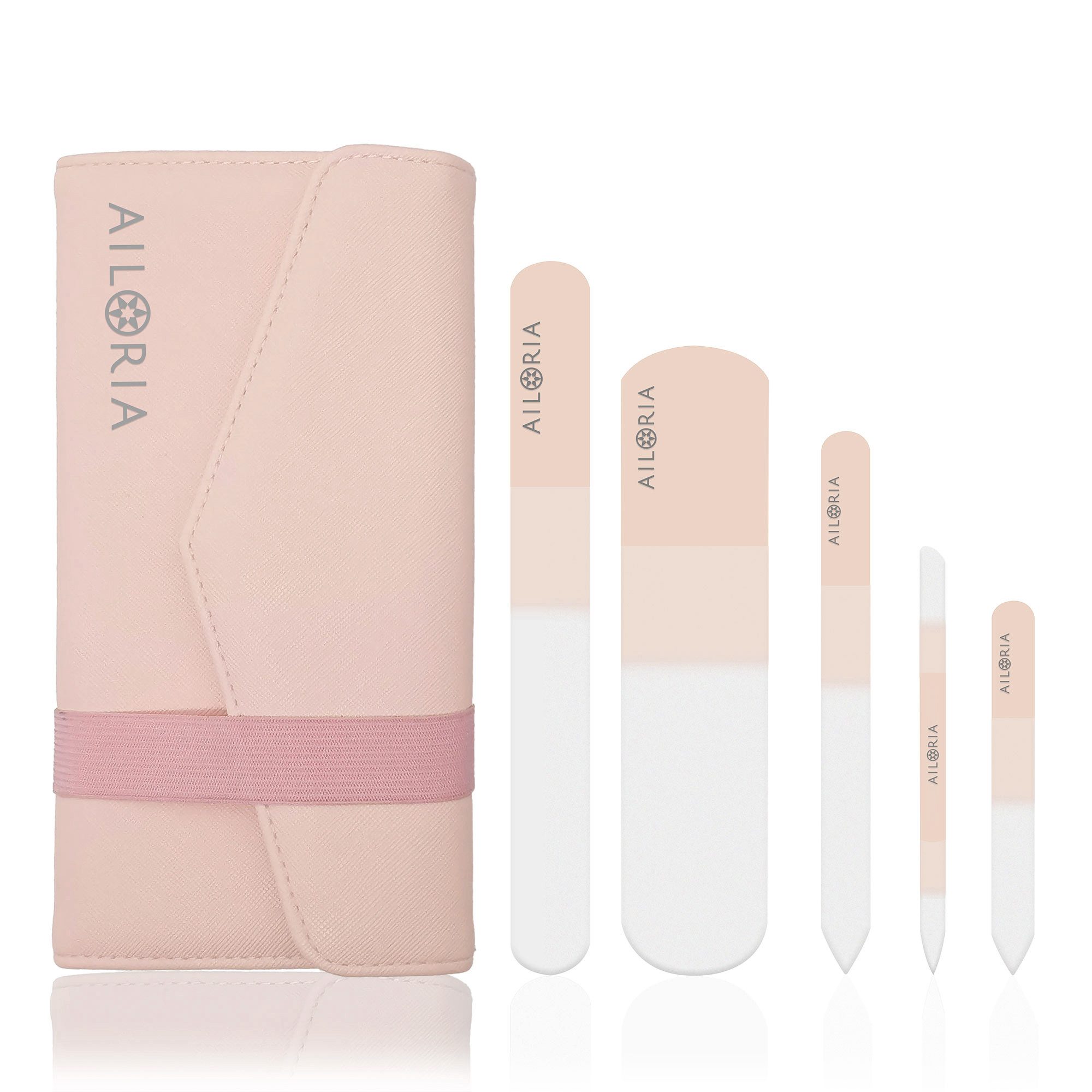 AILORIA Glasnagelfeile CONTOUR LUXE Glas-Nagelfeilenset, Set, 5-tlg., Glas-Nagelfeilenset