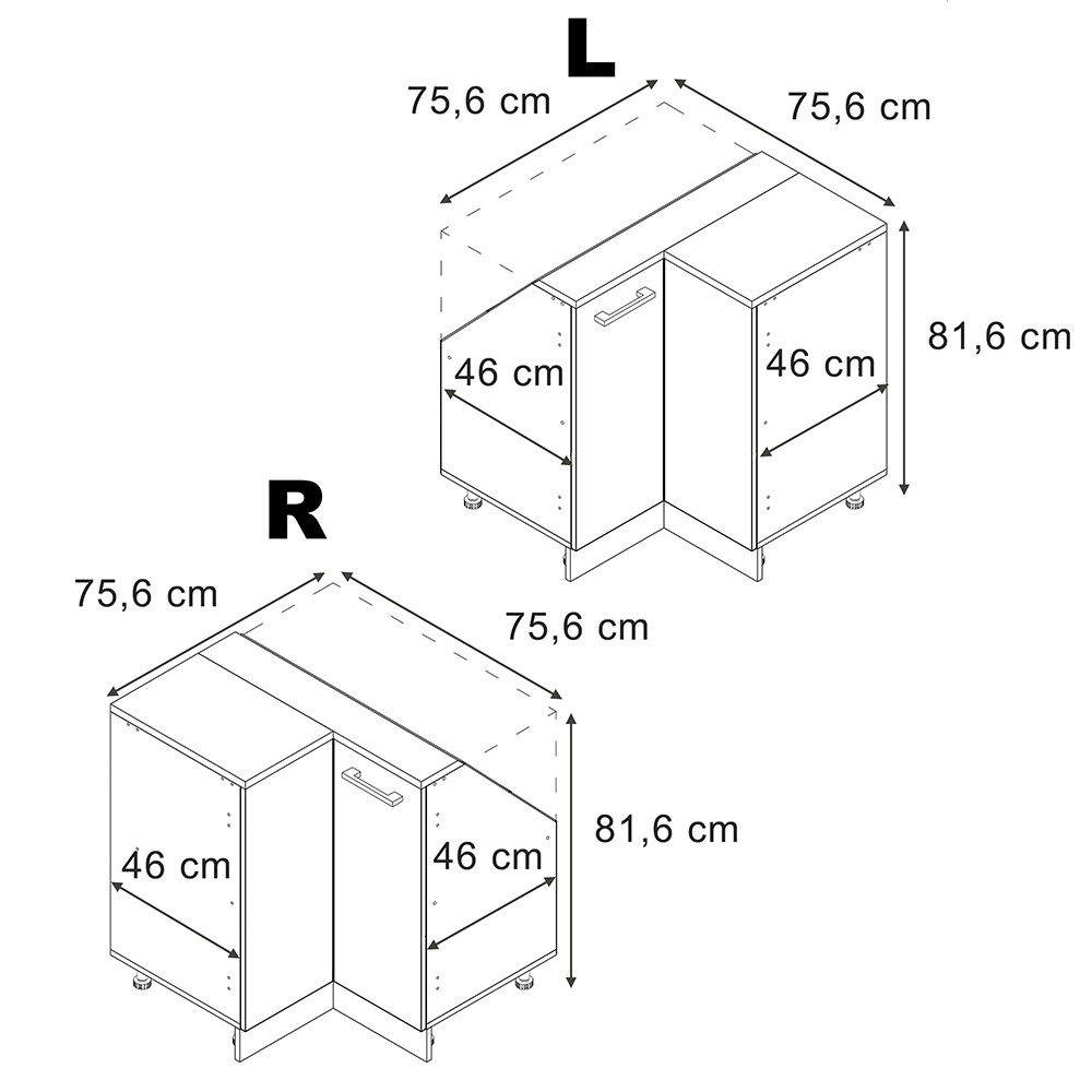 Vicco Kommode Rion, Rot Hochglanz/Weiß/Weiß, 75.6 x 81.6 cm mit 1 Tür (1 St)