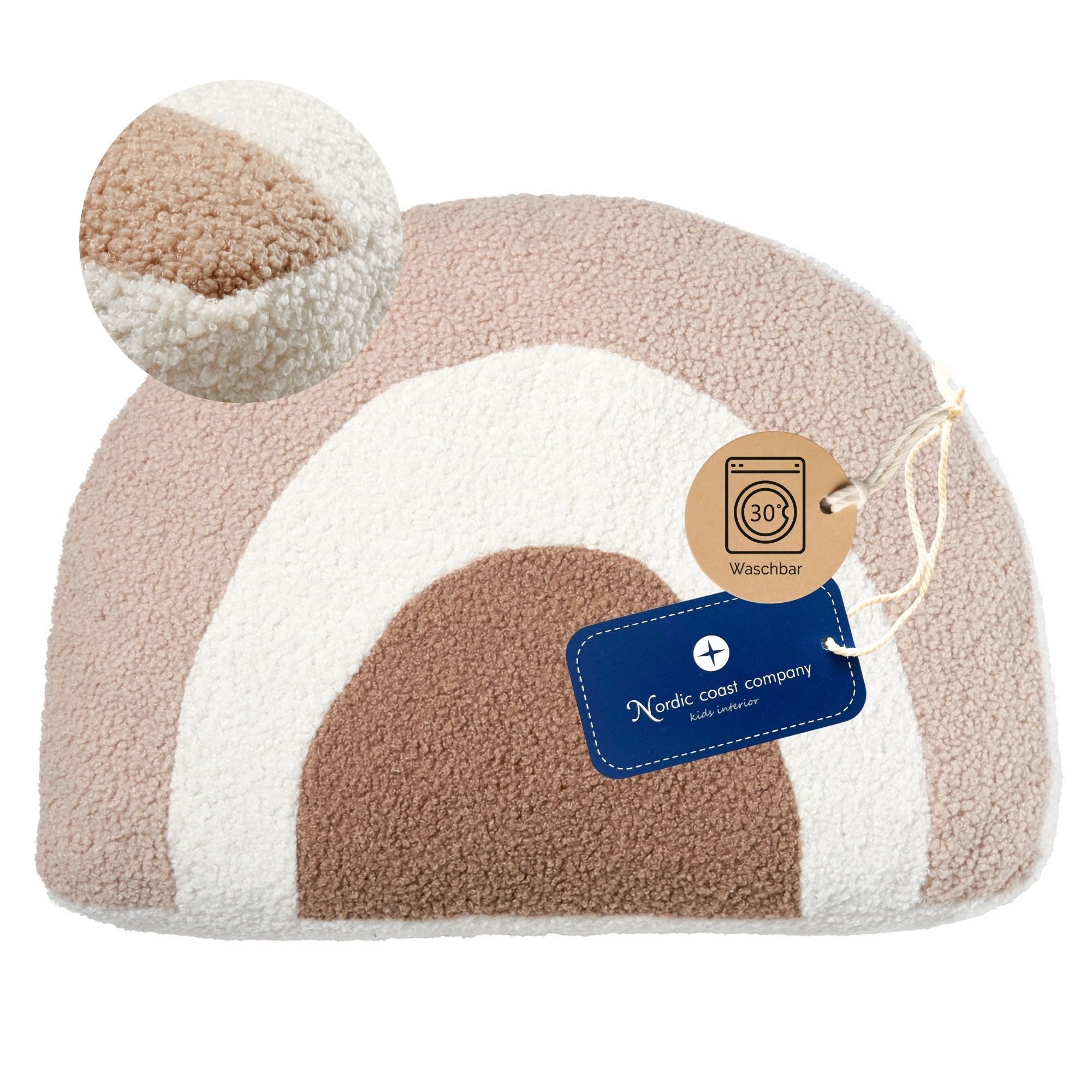 Nordic Coast Company Zierkissen, Regenbogenkissen, Dekokissen Kinderzimmer, Kinderkissen, Babykissen