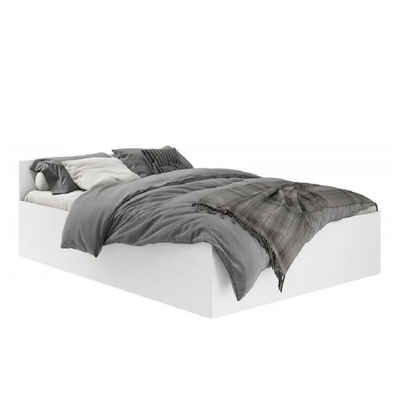 Roysson Home Bettgestell Schöne moderne Bett 90x200cm, Einzelbett mit Lattenrost ARES: Weiß (ohne Matratze)