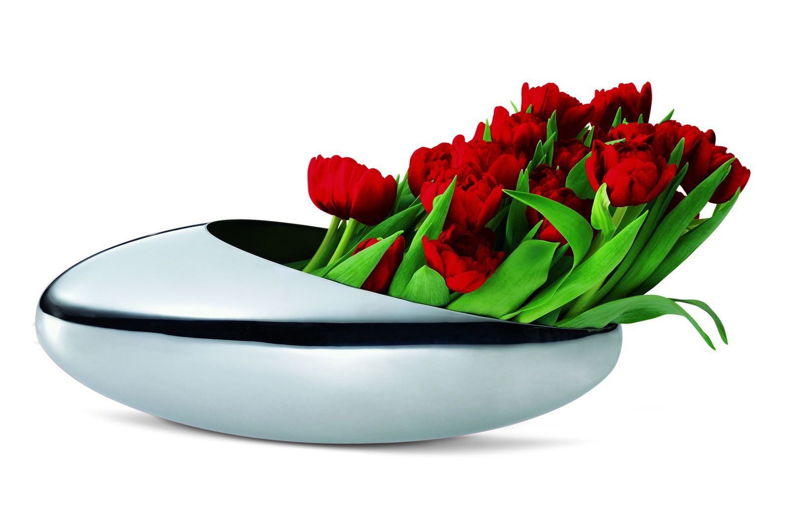 Dekovase COCOON Vase Tulpenvase Edelstahl hochglanzpoliert