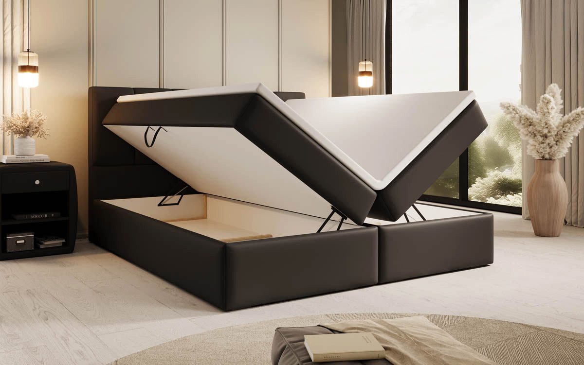 Luxusbetten24 Boxspringbett Aurelia Kunstleder, mit Stauraum günstig online kaufen