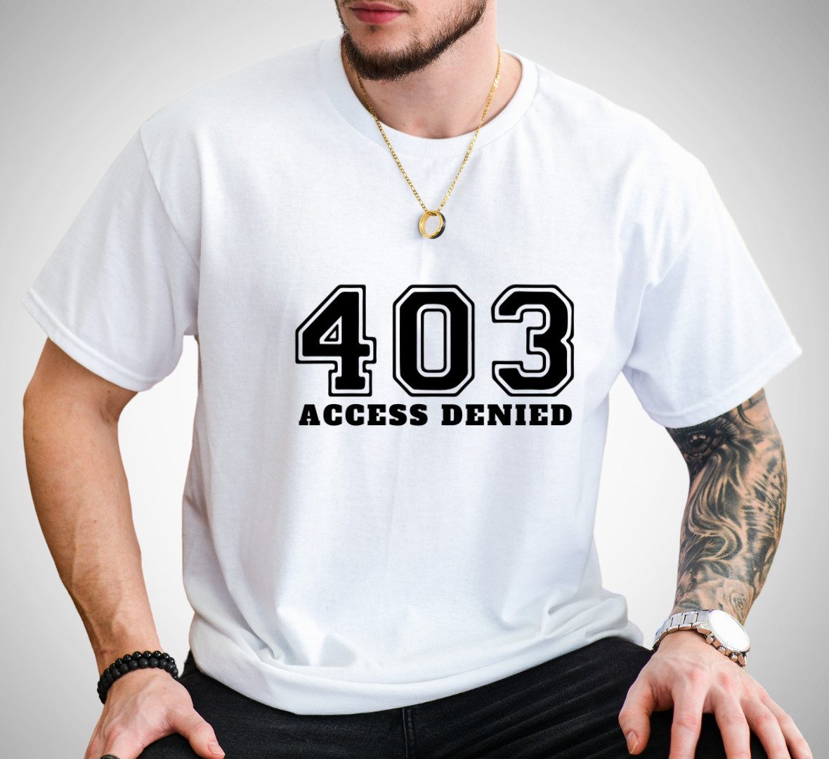 Quality Elegance T-Shirt 403 Access Denied Basic Cotton Tshirt günstig online kaufen