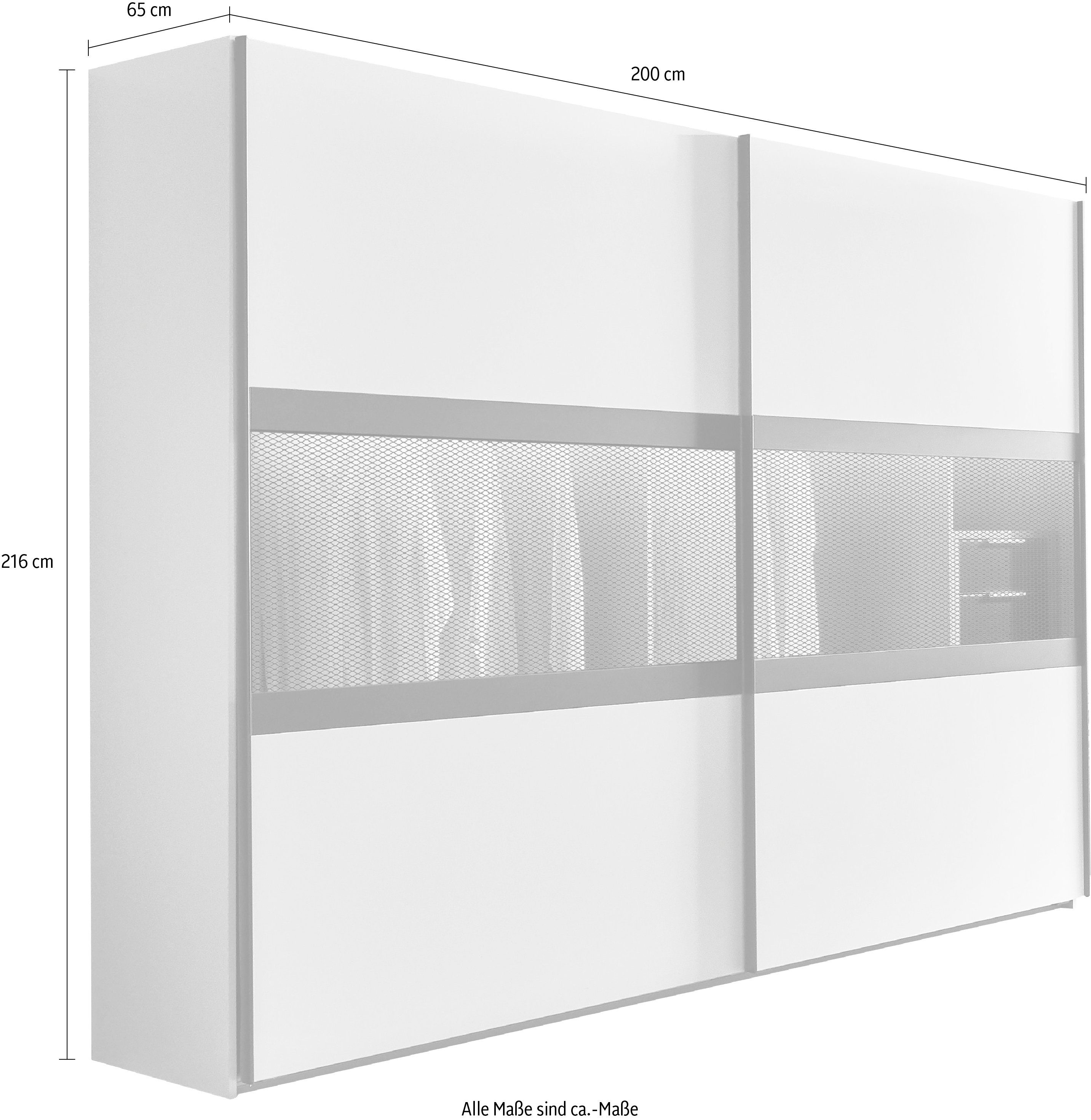 Fresh To | Weiß/ Weiß Graphit; Wabenglas Wabenglas grey Alicante Go Mit Schwebetürenschrank Absetzung