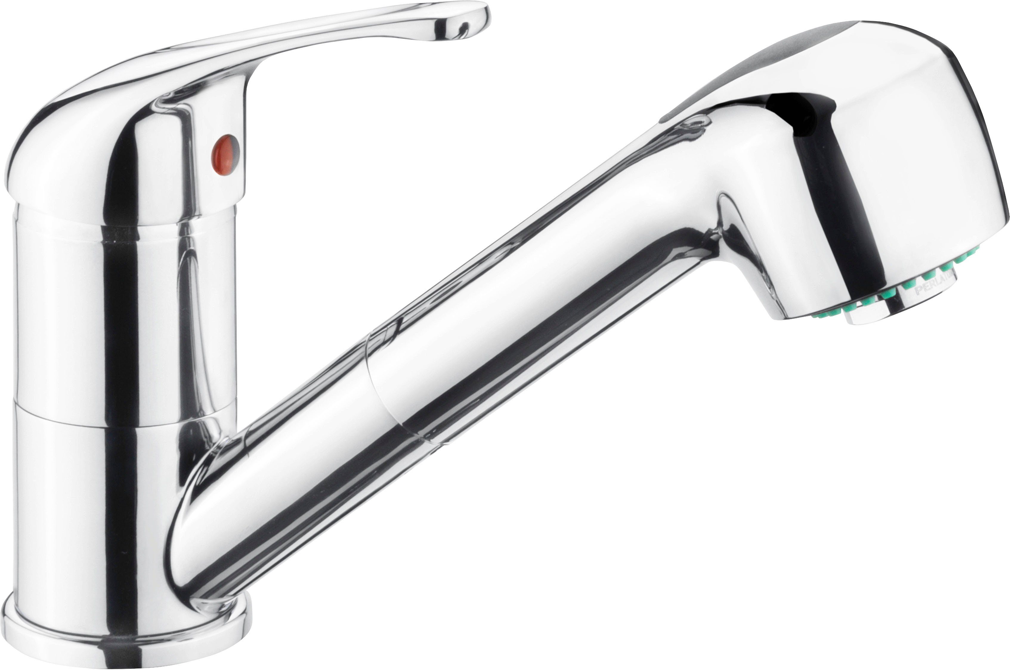 CORNAT Spültischarmatur "Fabio" -Hochwertiger Messingkörper - verchromt - Schwenkbarer Auslauf Ausziehbare Schlauchbrause/ Hochdruck- Küchenarmatur /Wasserhahn