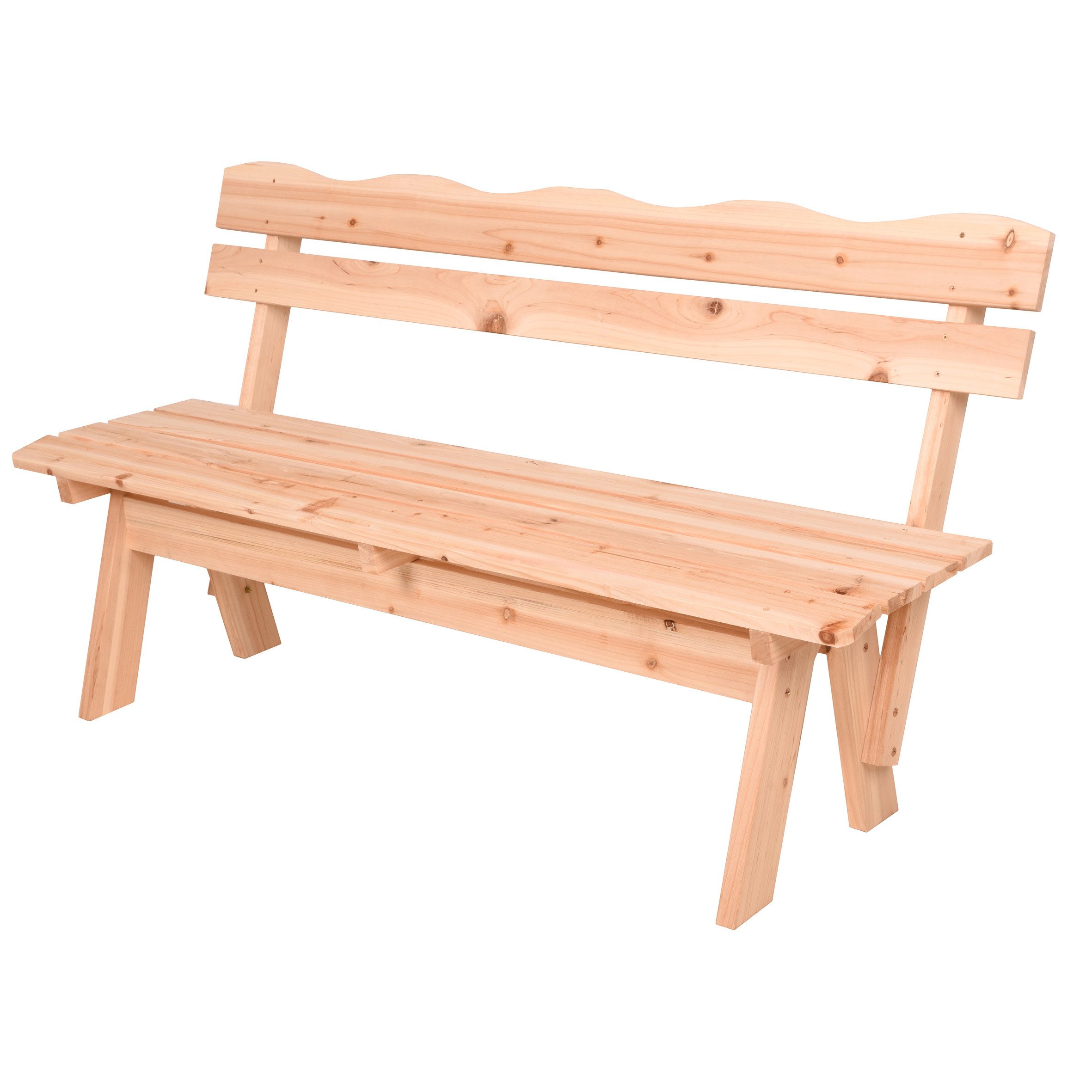 Spetebo Gartenbank Massivholz Gartenbank 3-Sitzer mit Rückenlehne - 150 x 62 cm (Anzahl, 1-St., Stück), Unkomplizierter Aufbau