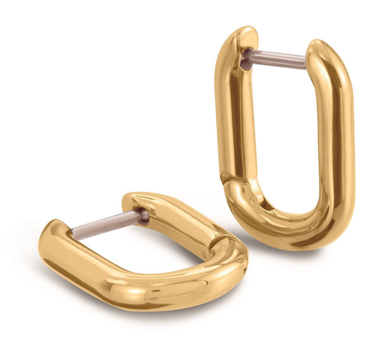 Boccia Paar Creolen Damen-Titan Goldfarben