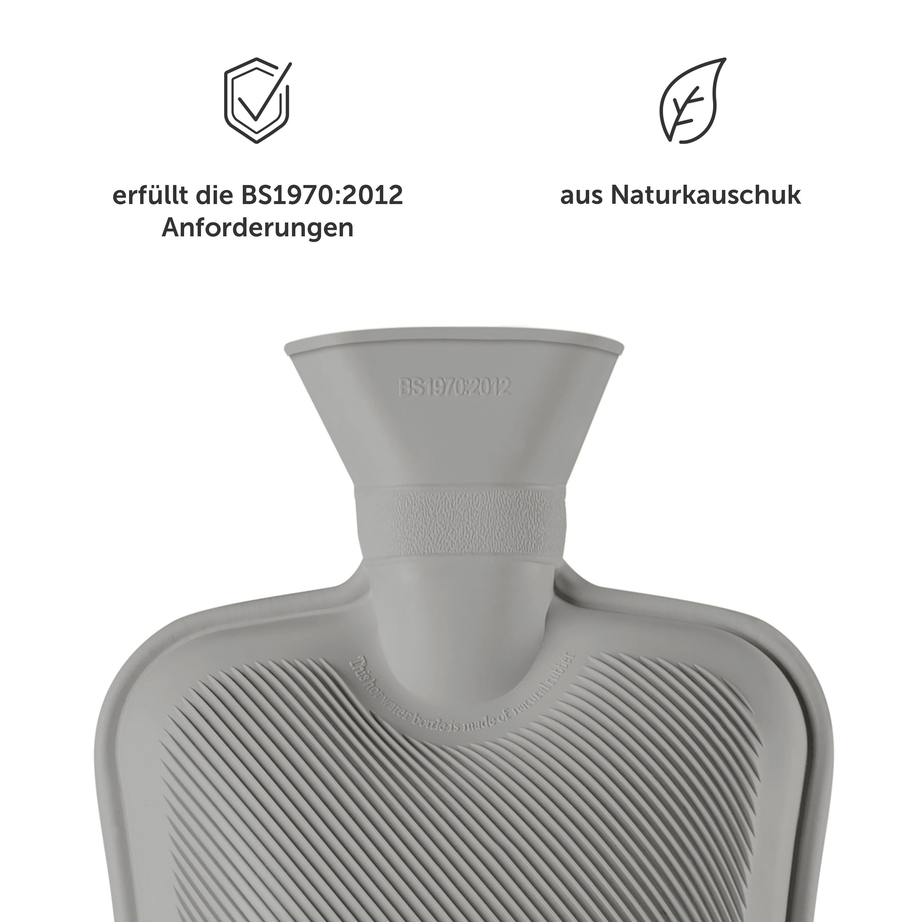 Blumtal Wärmflasche mit Bezug aus Polar Fleece, (für Kinder und Erwachsene, Bettflasche zur Schmerzlinderung, aus Naturkautschuk für Kinder und Erwachsene)