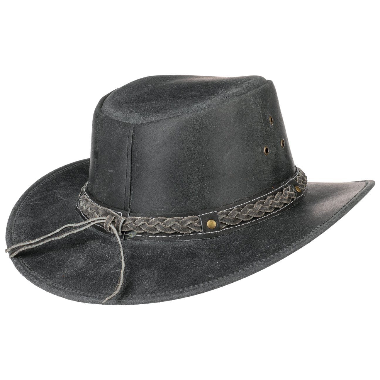 Cowboyhut mit Lederband schwarz (1-St) Scippis Herrenhut