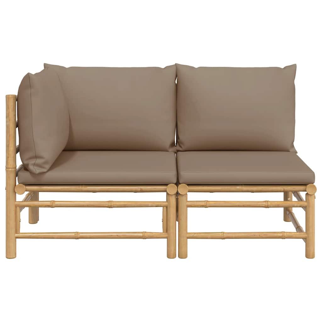 vidaXL Sofaelement 2-tlg. Garten-Lounge-Set mit Taupe günstig online kaufen