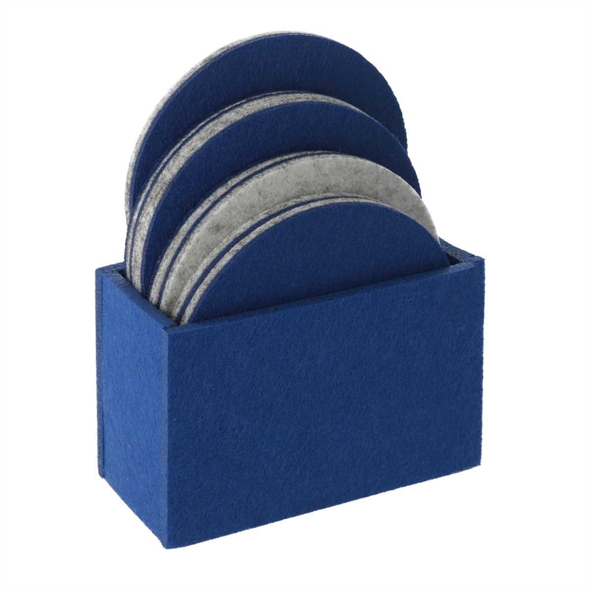 Filz, 10cm 8 Getränkeuntersetzer Box, mit blau, Lantelme Untersetzer Stück 9-tlg.,
