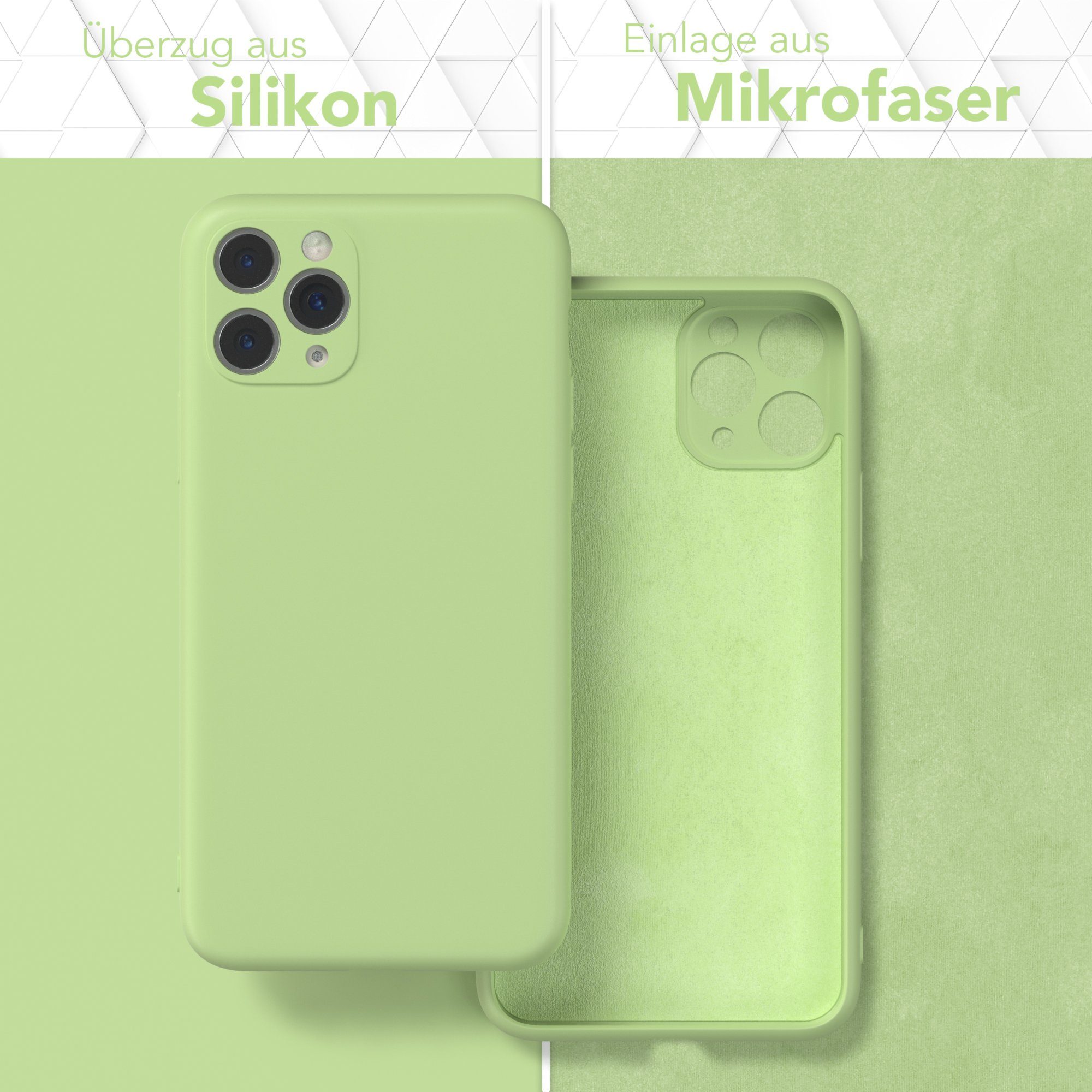 EAZY CASE Handyhülle für Apple iPhone 11 Pro Hülle Silikon 5,8 Zoll, Smart Slimcover Matt Silikon Schutzhülle mit Kameraschutz tpu Grün