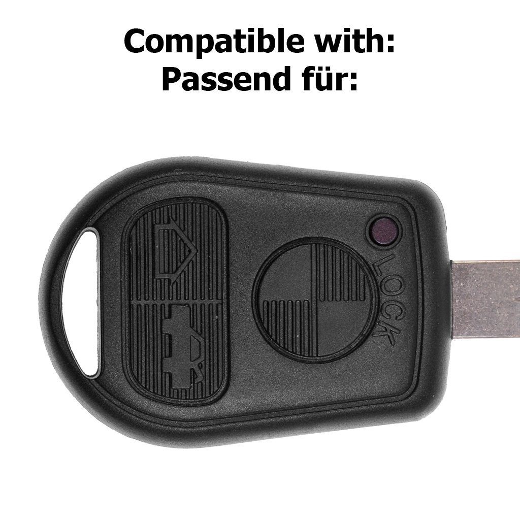 mt-key Schlüsseltasche Autoschlüssel Softcase Silikon Schutzhülle Rot, BMW E36 E39 E34 E38 3er 5er 7er E32 8er E31 3 Tasten Fernbedienung – Bild 3 von 3