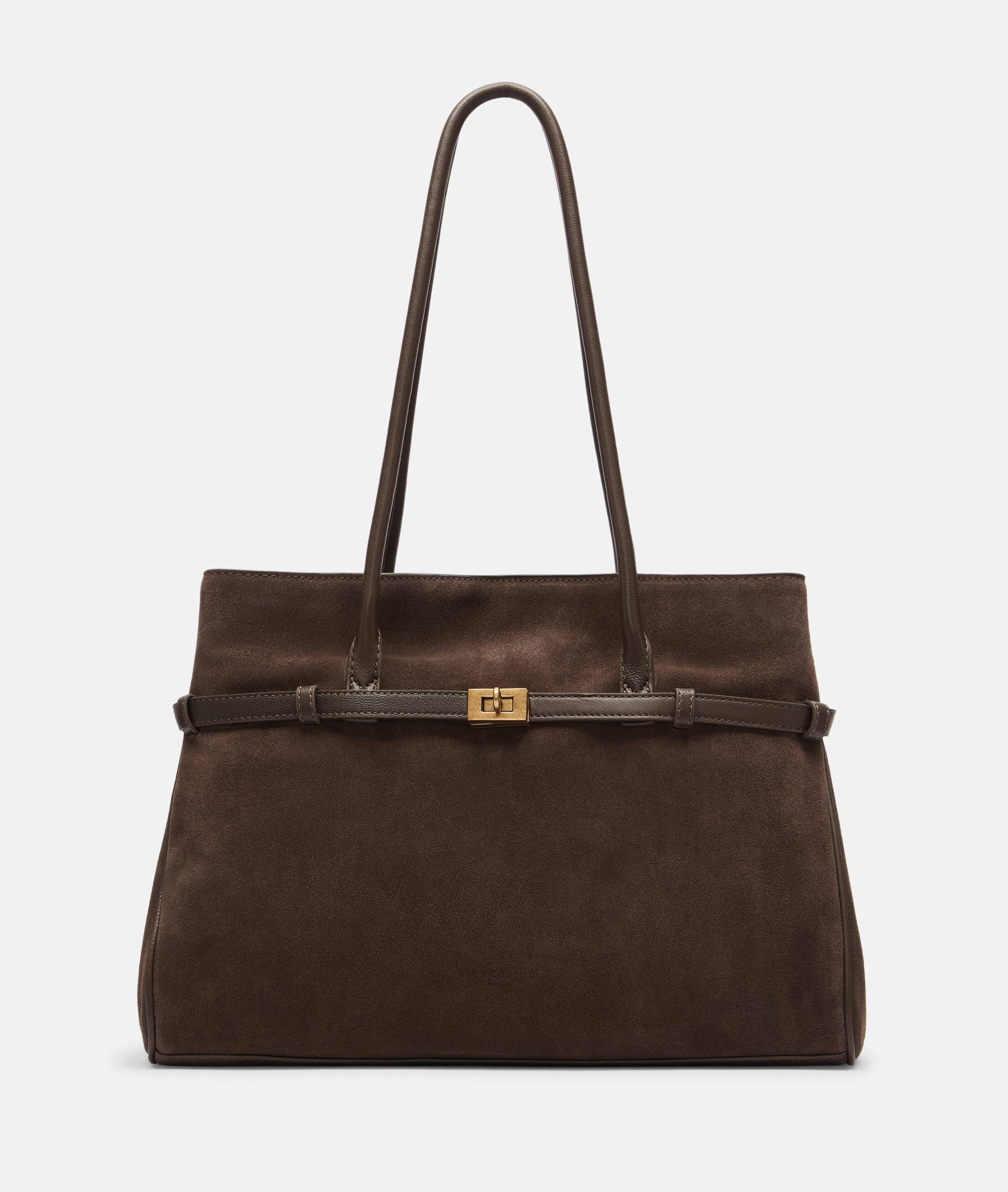 Liebeskind Berlin Schultertasche Satchel, Große Tasche aus weichem Veloursl günstig online kaufen