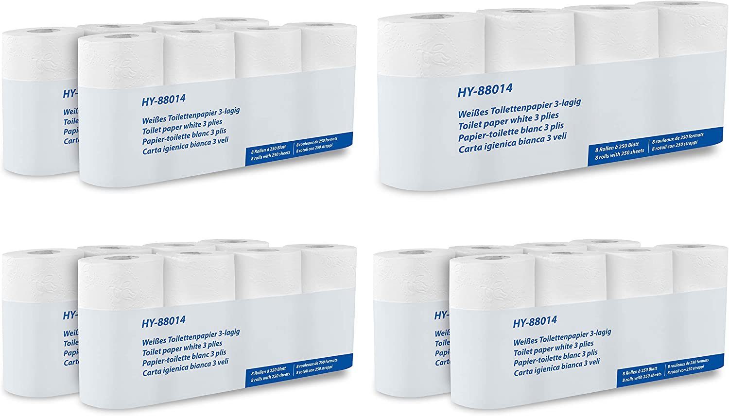 Hypafol Toilettenpapier 56 Rollen, Zellstoff, 3-lagig, 250 Blatt Rolle, motivgeprägt