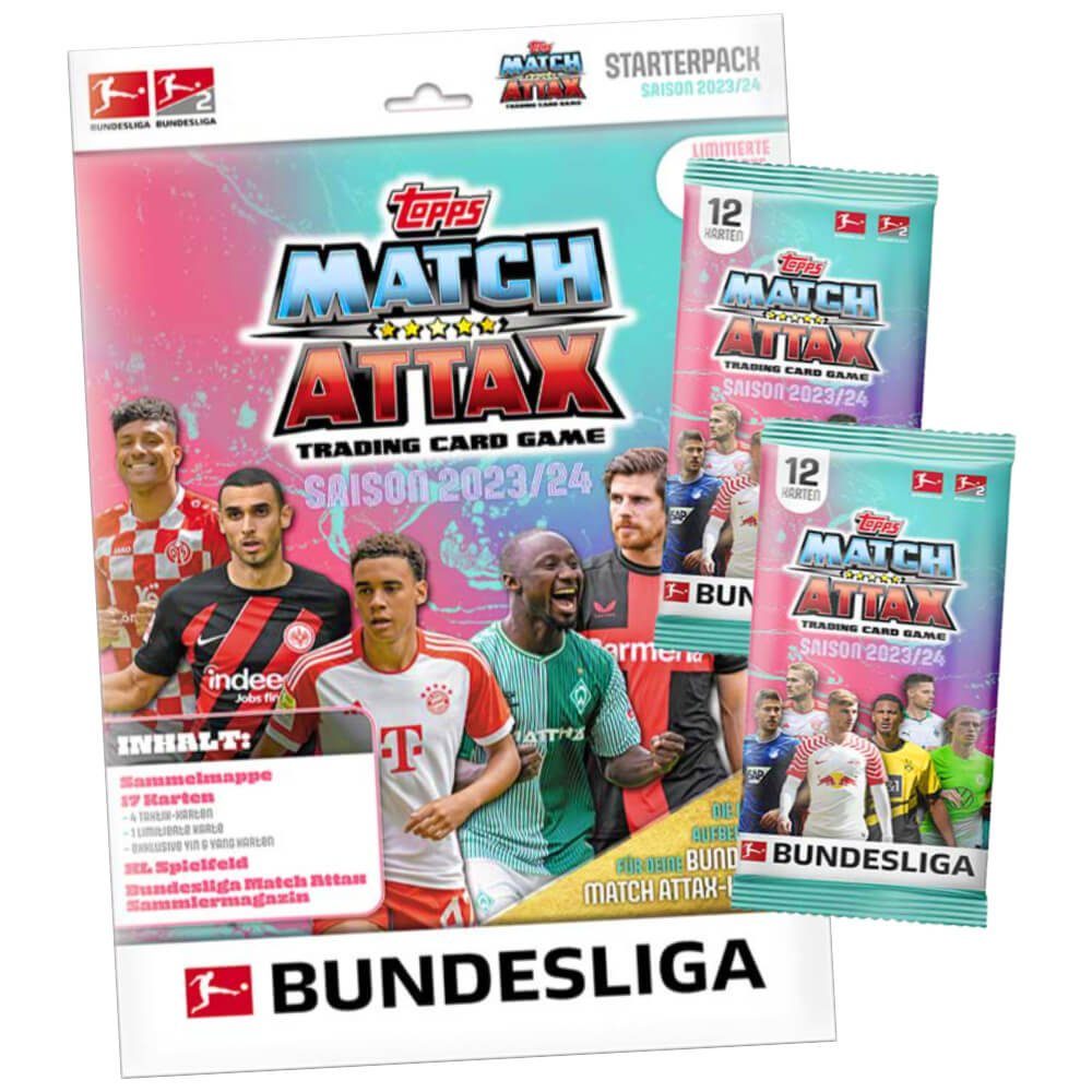 Topps Sammelkarte Topps Match Attax Bundesliga Karten Saison 2023 / 2024 - 1 Starter +, Bundesliga Karten 2024 - 1 Starter + 2 Booster