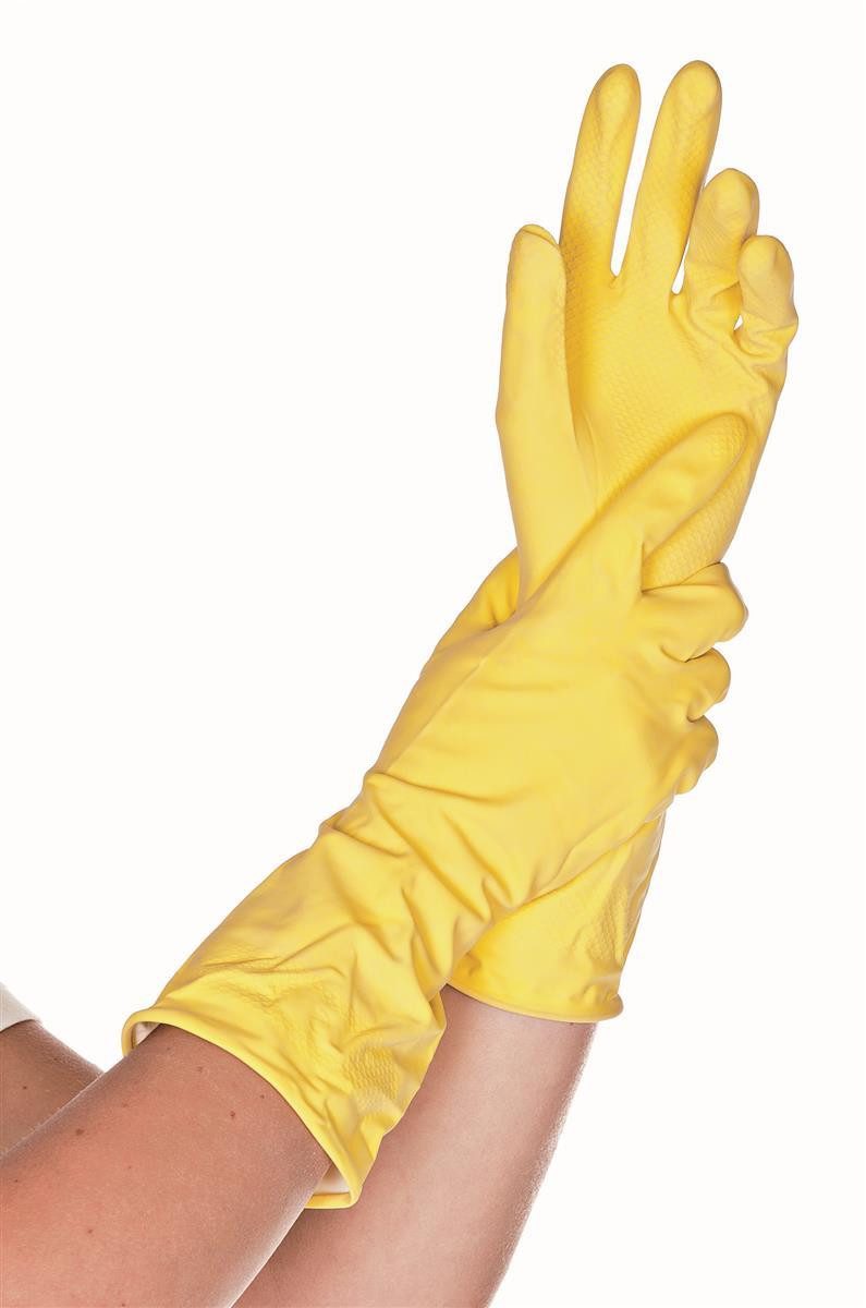 HYGOSTAR Baumwollhandschuhe 25908 Haushaltshandschuhe Bettina gelb Gr. 10/XL Latex beflockt