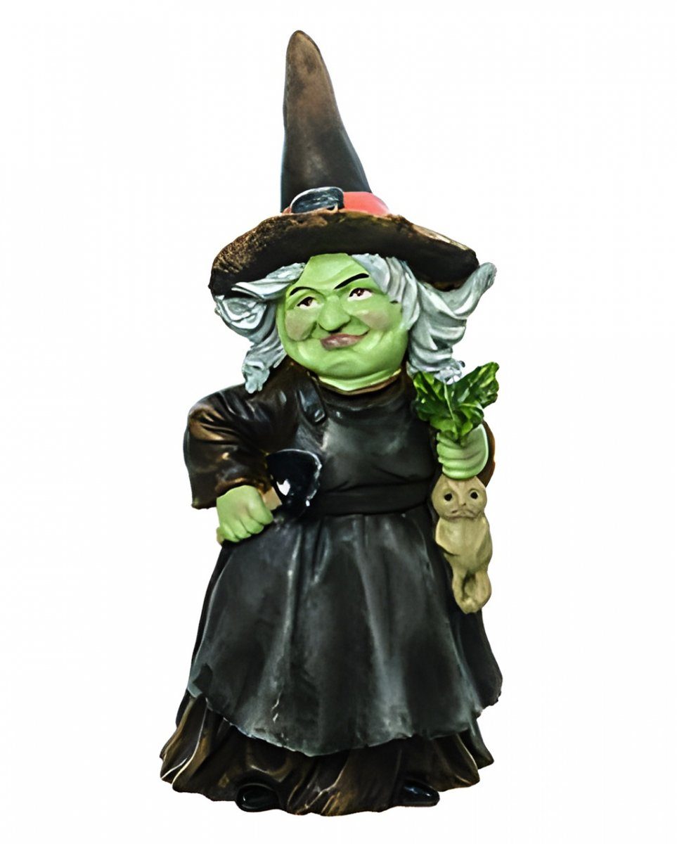 Horror-Shop Dekofigur Grüne Hexe mit lebender Alraune Ernte als Hallowee