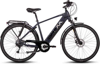 SAXXX E-Bike X-ROAD 5.0, 9 Gang, Kettenschaltung, Heckmotor, 468 Wh Akku, (mit Akku-Ladegerät)