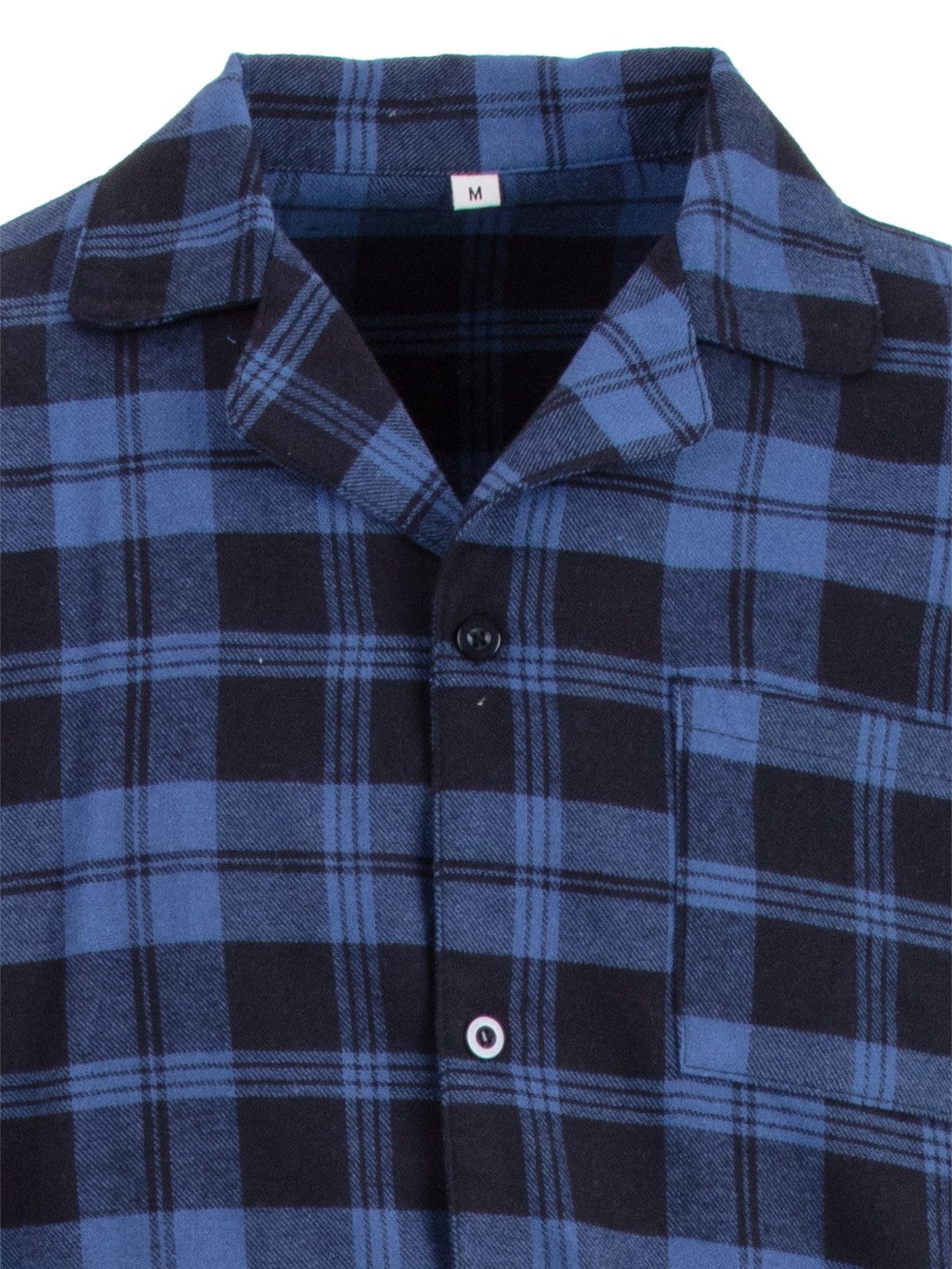Henry Terre Pyjama Kent Langarm - Karo Look Hemdkragen durchgeknöpft Tartan Holzfäller – Bild 4 von 5