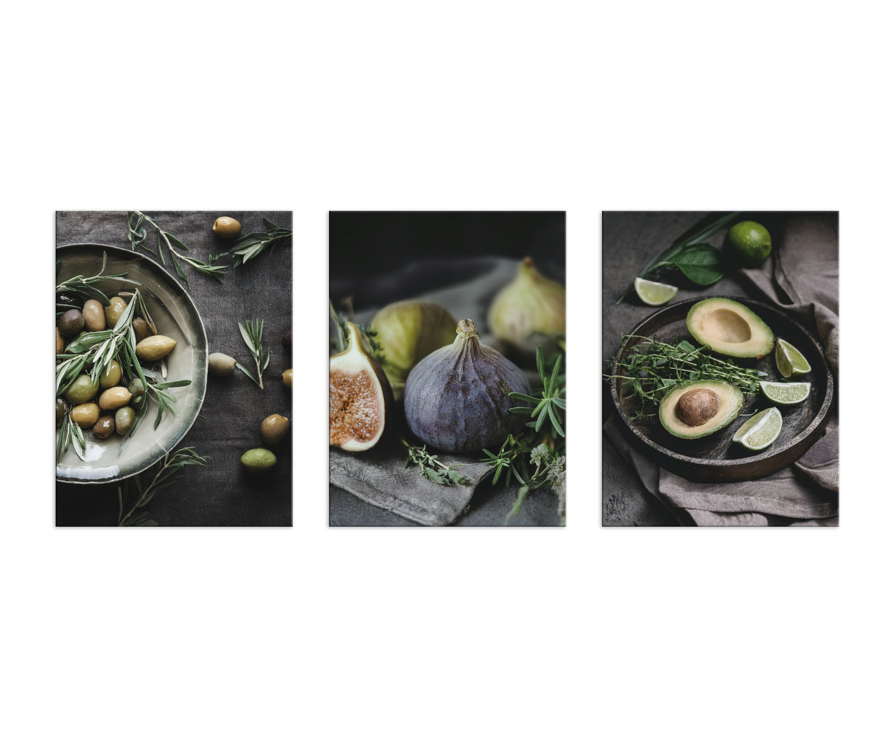 artissimo Mehrteilige Bilder Bilderset 3er-Set, Deko Küche, Küchendeko Wandbilder-Set, Bilder grau, modernes Küchenbild: vintage Soulfood – Bild 5 von 5