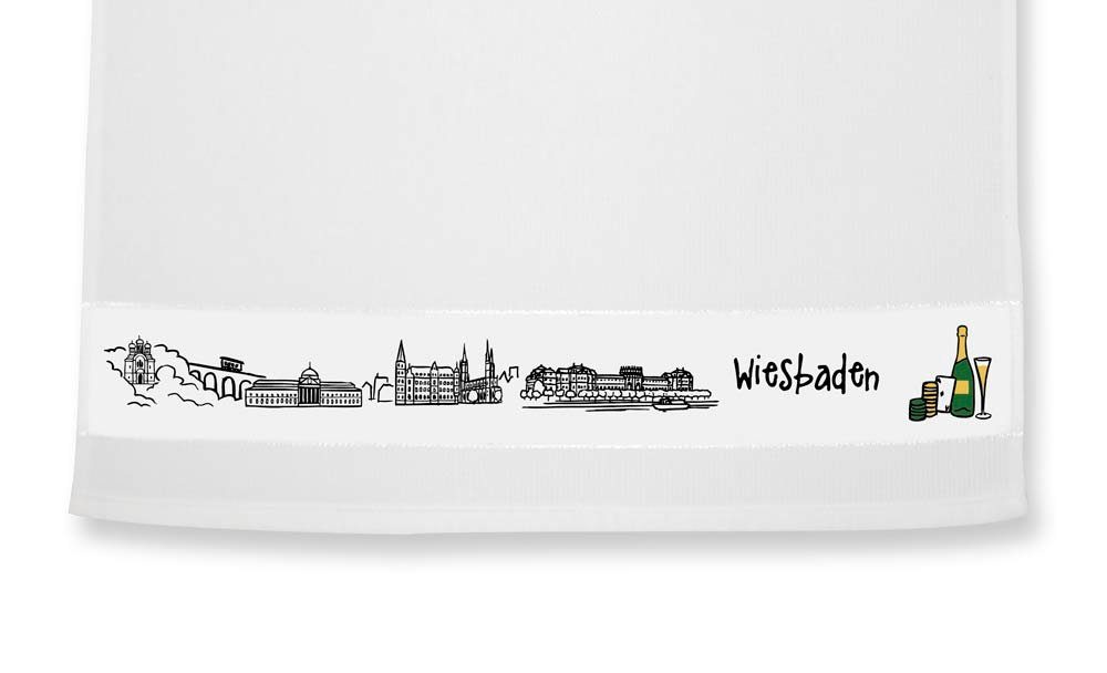 Stadtmeister die Geschirrtuch Wiesbaden Skyline
