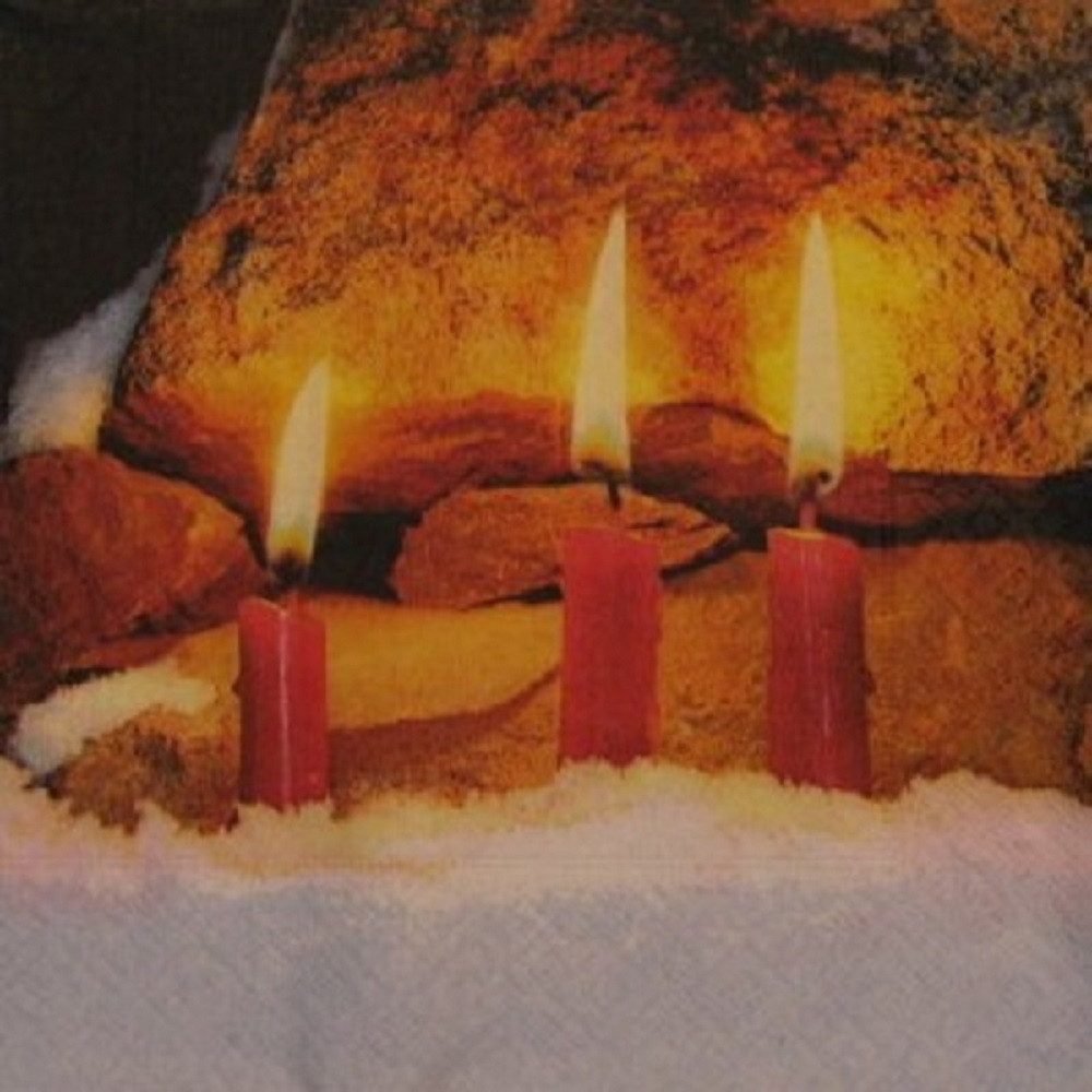 Paper+Design Papierserviette 20 LUNCH SERVIETTEN 33x33cm. Stimmungsbild/3 ROTE KERZEN