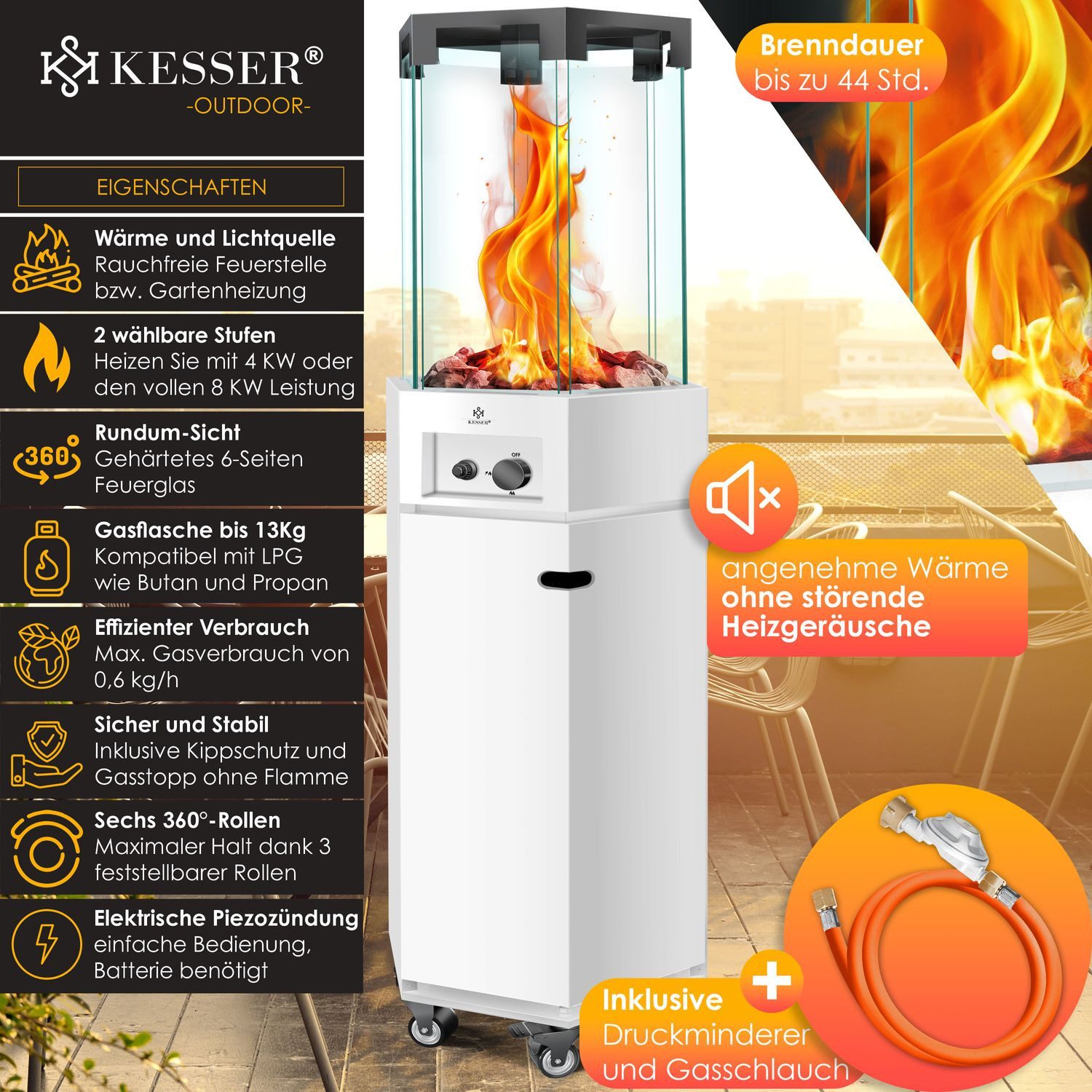 KESSER Heizstrahler, Heizstrahler Gas Terrassenheizstrahler Gasheizung günstig online kaufen
