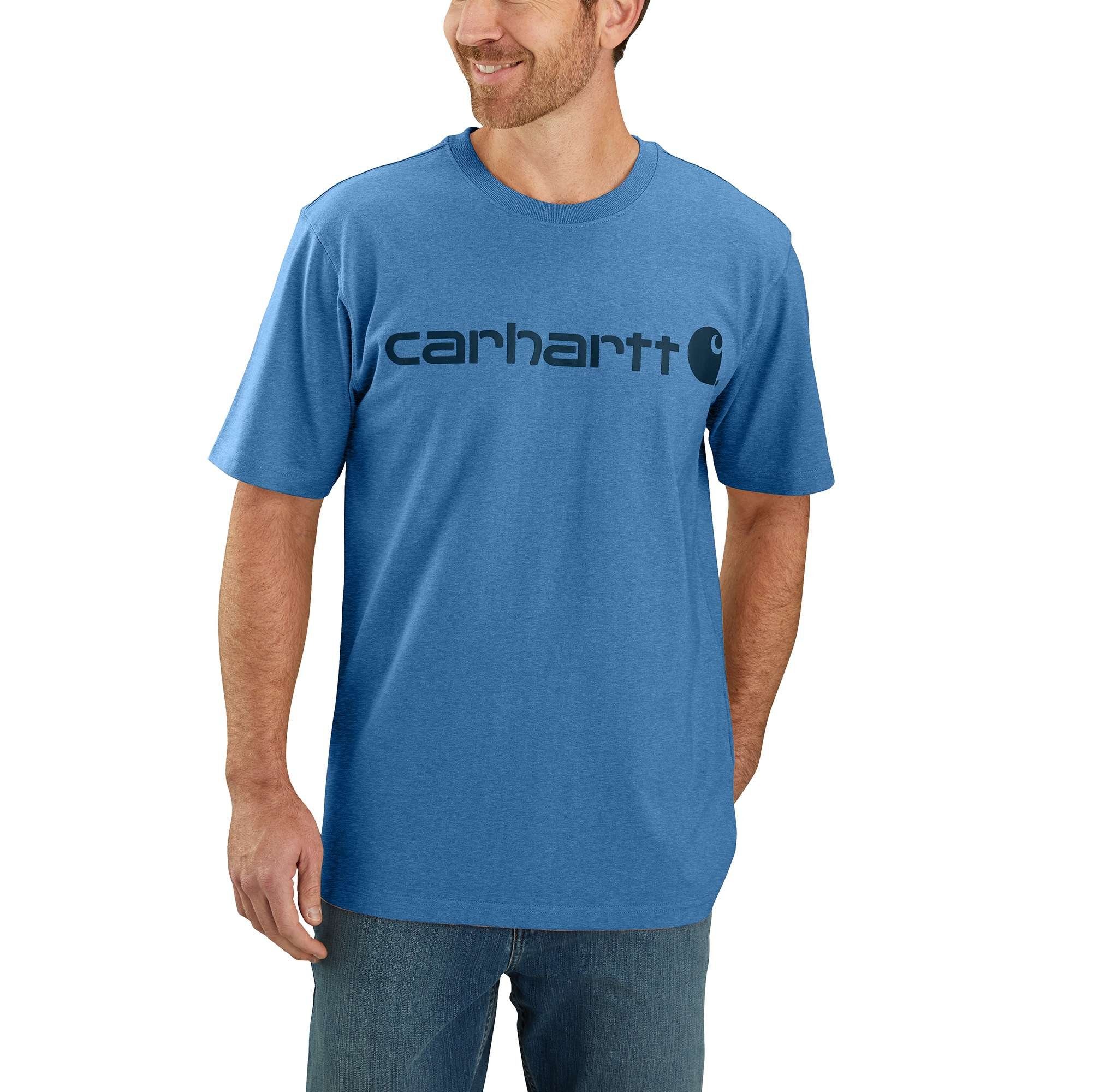Fit Adult T-Shirt heather Logo Carhartt Heavyweight Herren Carhartt T-Shirt Relaxed coastal Short-Sleeve Graphic