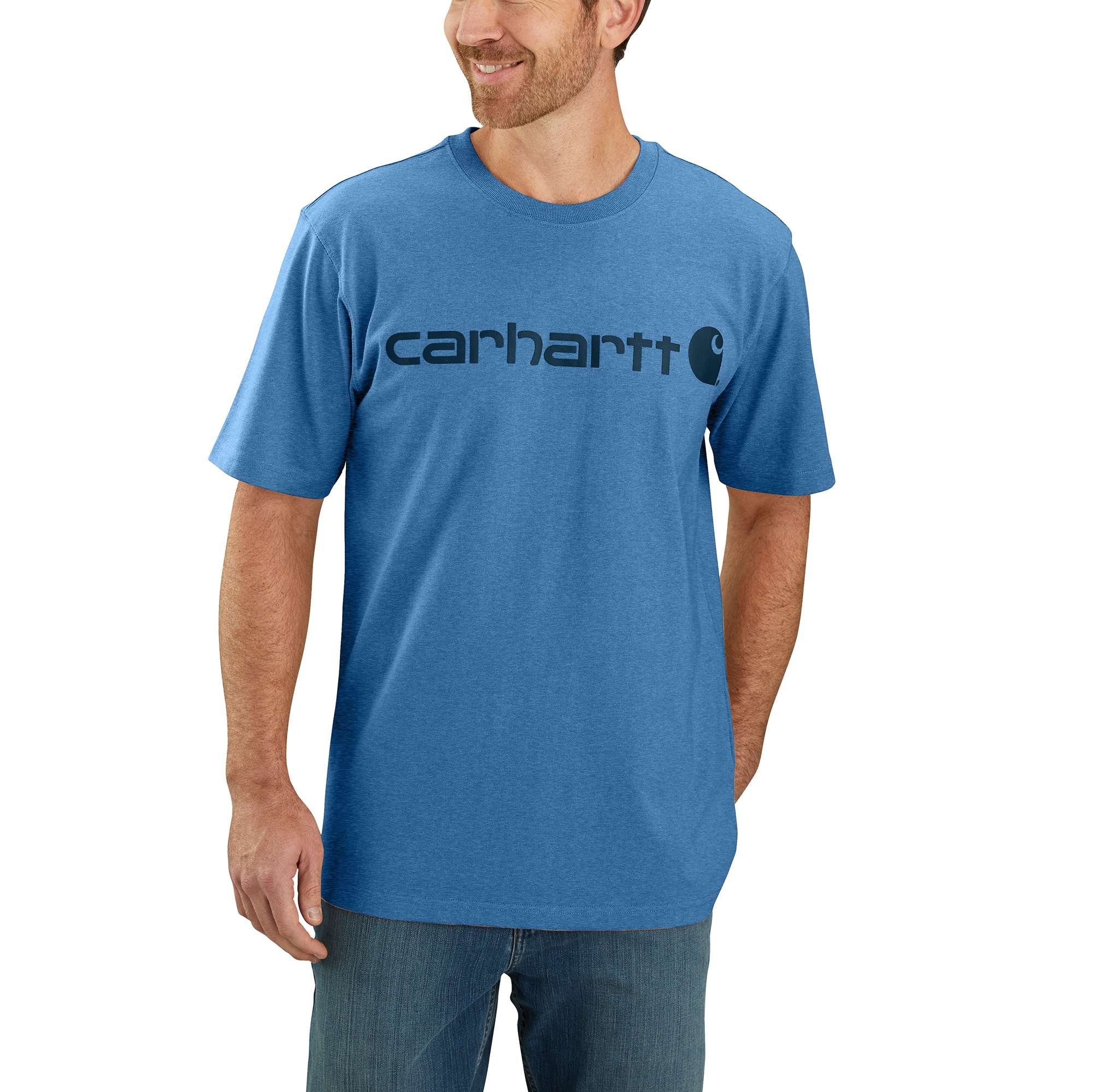 Carhartt T-Shirt Carhartt Short-Sleeve Graphic coastal Adult Relaxed Fit Heavyweight T-Shirt heather Logo Herren