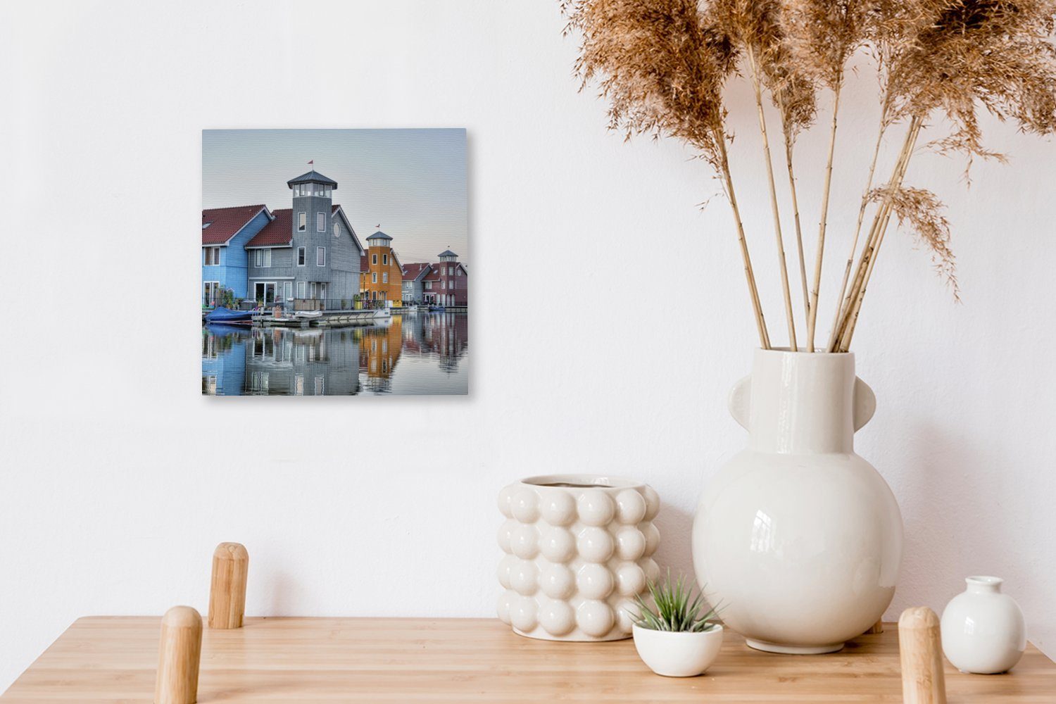 Bilder - Leinwandbild - Reitdiep - St), (1 Haus, Wohnzimmer Groningen Leinwand für Farben OneMillionCanvasses® Schlafzimmer