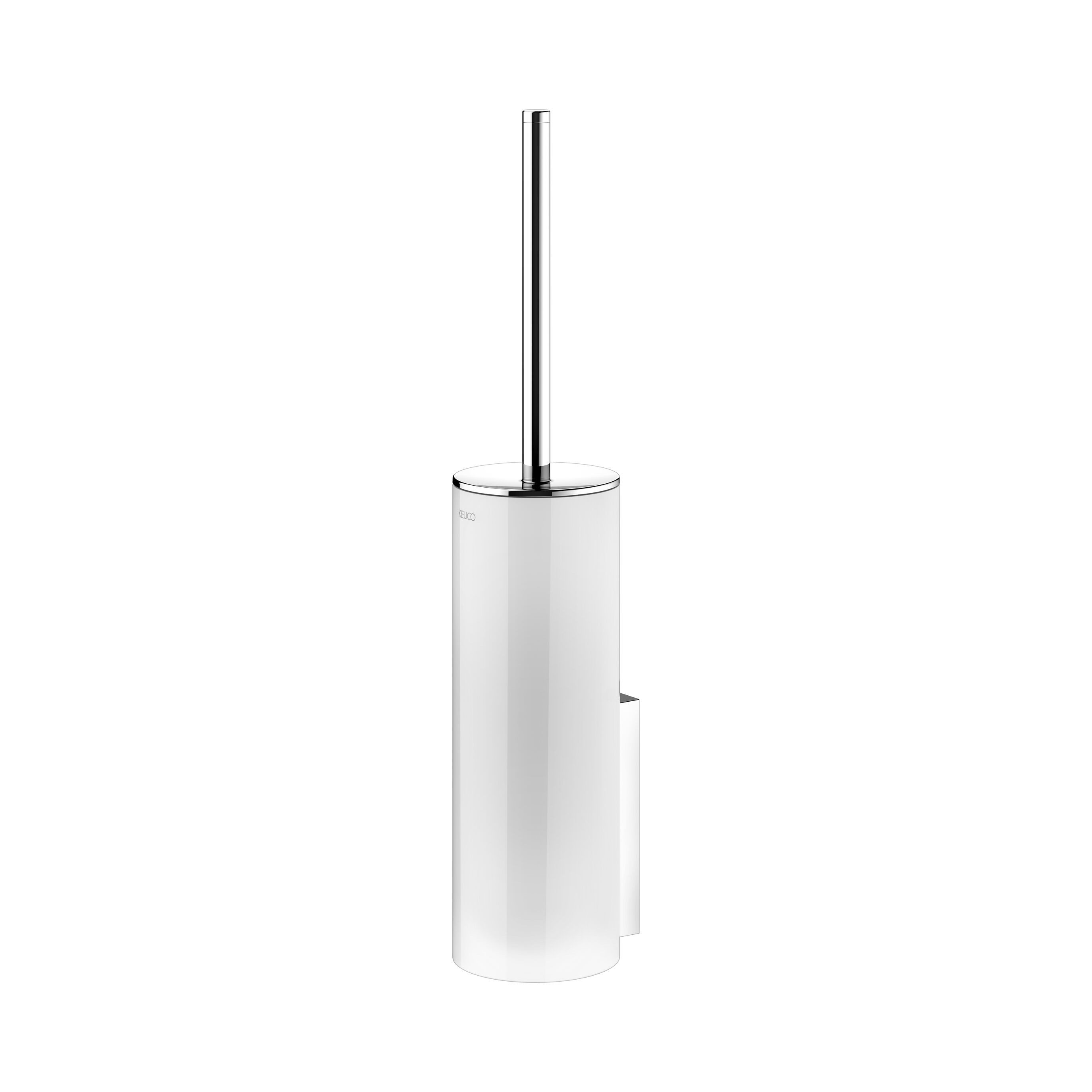 Keuco WC-Garnitur Edition 400 mit Bürste und Kristallglas-Gehäuse, Wandhalterung aus Metall, verchromt, Made in Germany, Wandmontage