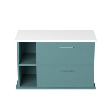 GARLIVO Waschbeckenunterschrank GLA-80L mit Schubladen, Badezimmer Waschtischunterschrank, Grün Breite: 80 cm, Soft-Close, Push-to-Open/ Tip-On, Hängend